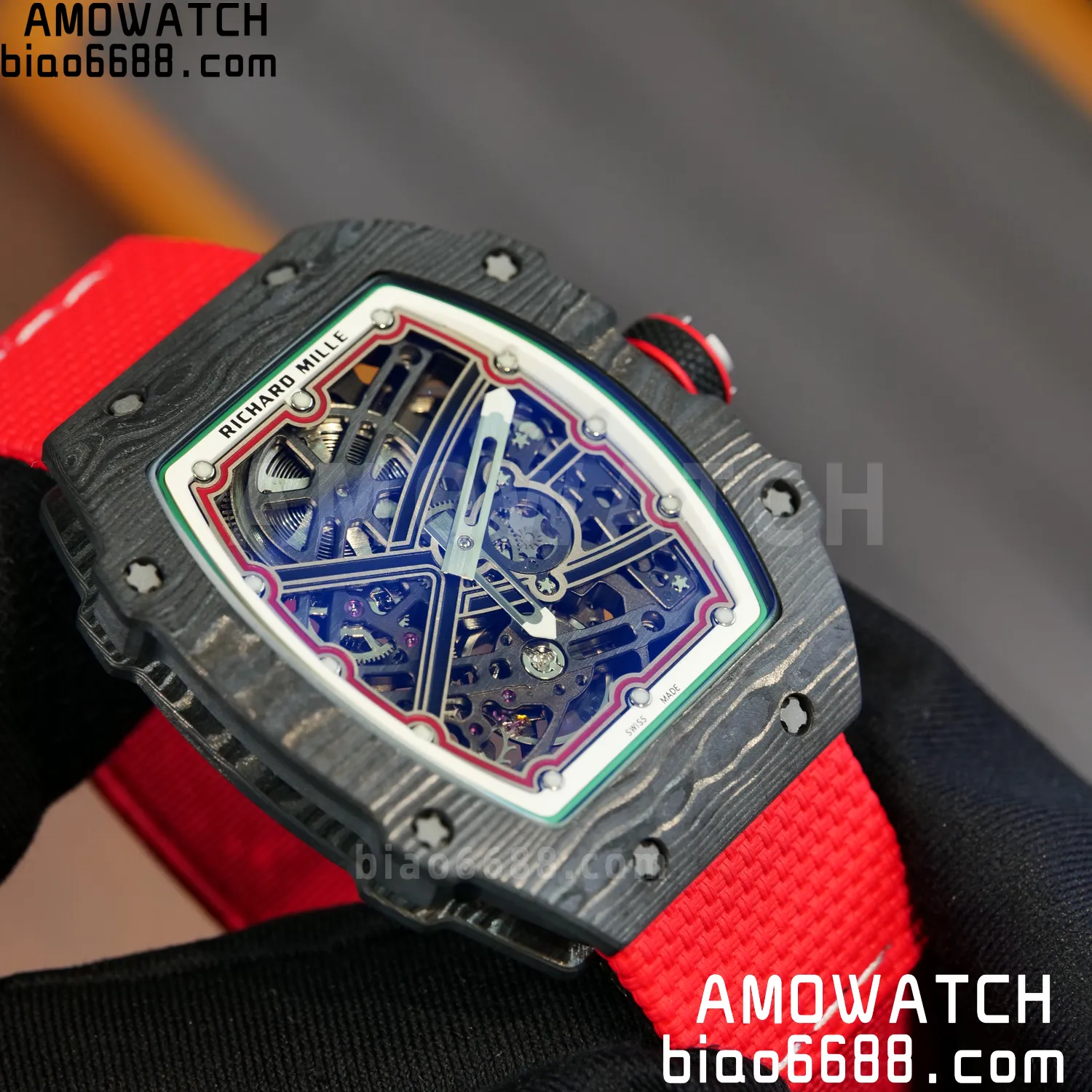 RICHARD MILLE RM67-02 Black NTPT Best Edition Italy Dial on Blue Nylon strap CRMA7 Clone V10 94 45a9f0f23bf516d 阿默表行AmoWatch