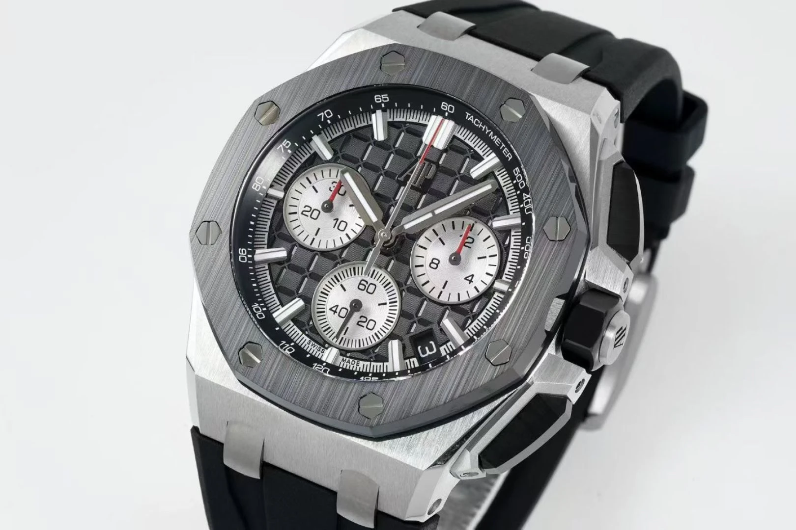 AP Royal Oak Offshore 43mm 26420so SS DDF 1:1 Best Edition Black/White Dial on Black Rubber Strap DD4401 Super Clone 22 4721027e8446a87 AMO Watch