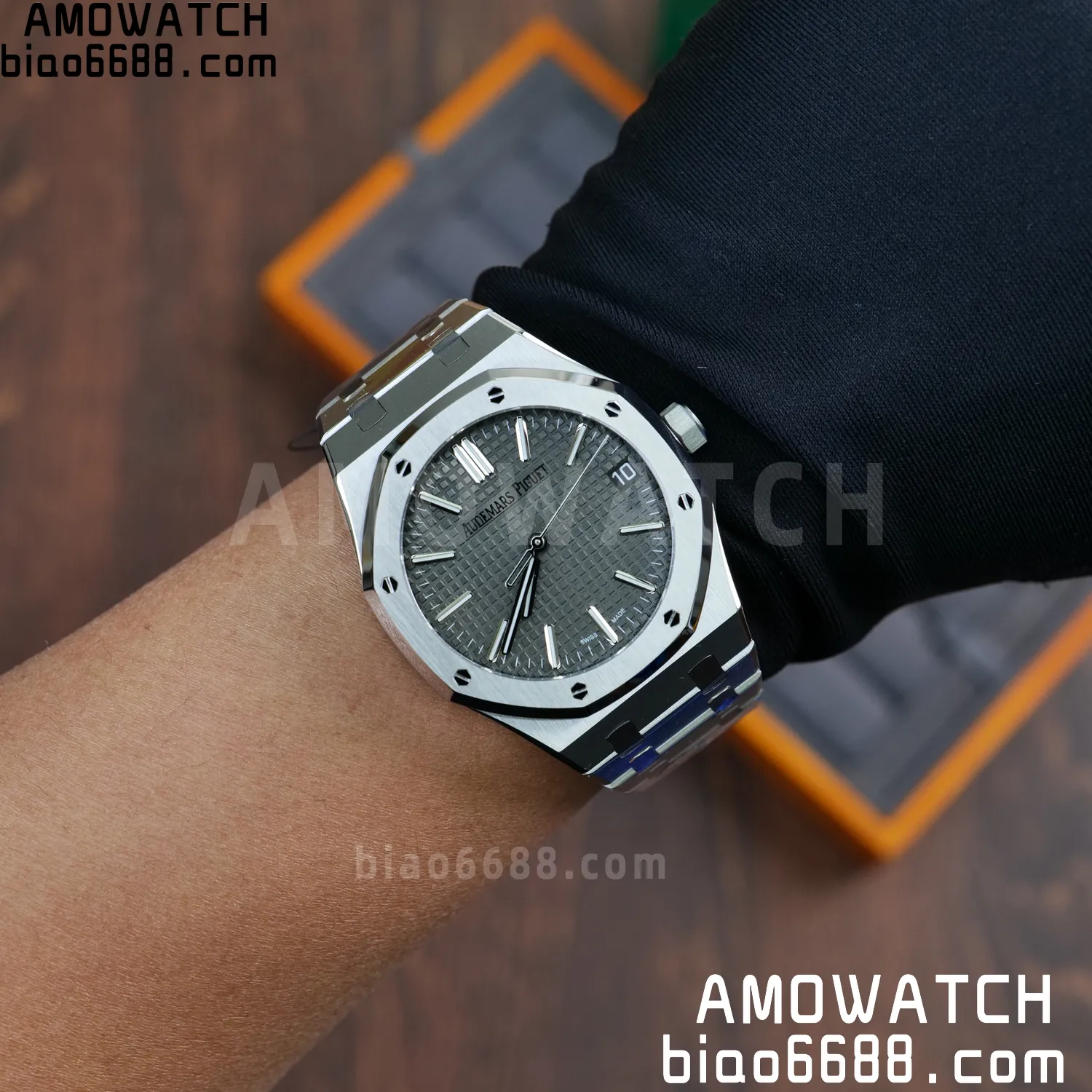 AP Royal Oak 41mm 15510ST SS APS Factory 1:1 Best Edition Black Dial on SS Bracelet SA4302 Super Clone (Free Sprung) 102 4aa9b96133fe03a 阿默表行AmoWatch