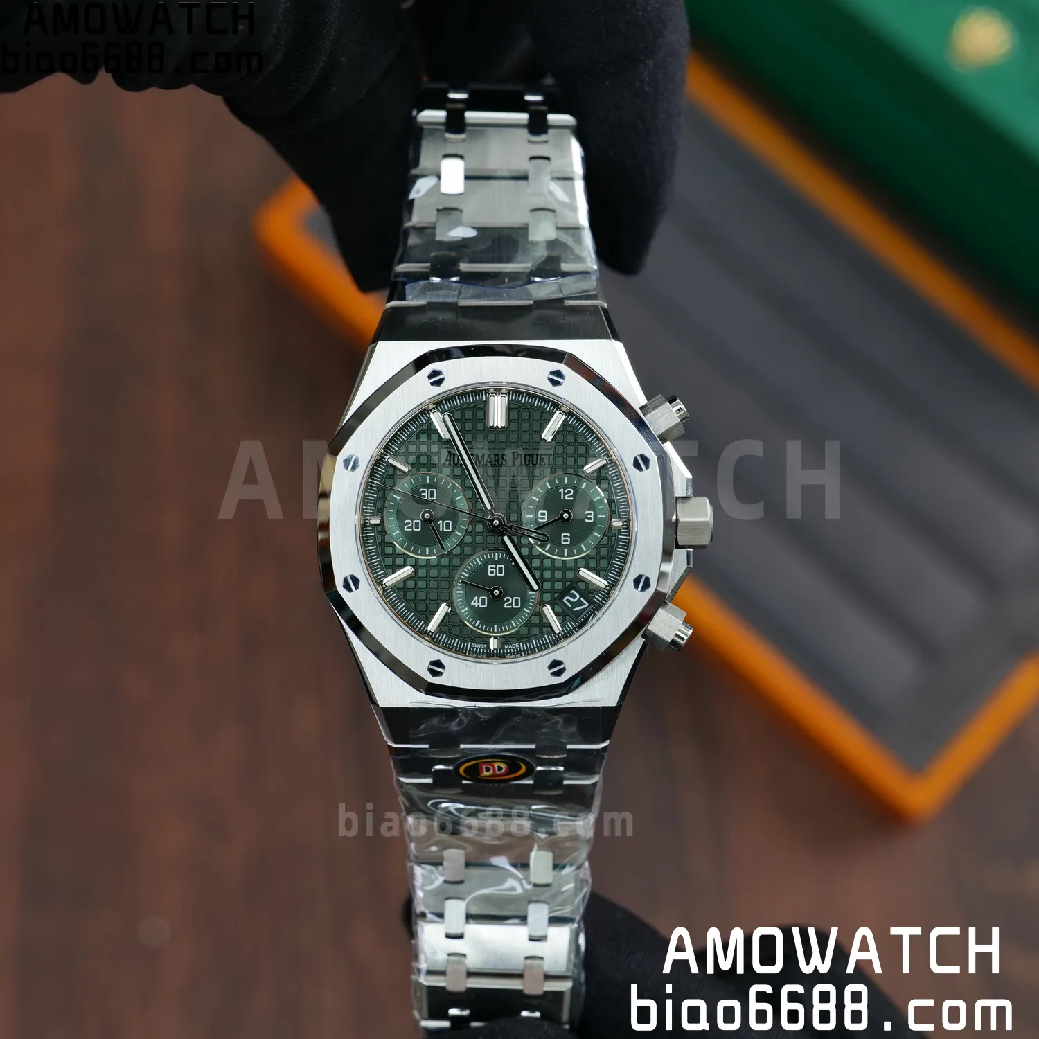 Royal Oak Chrono 26240 SS DDF 1:1 Best Edition Green Dial on SS Bracelet DD4401 Super Clone (50th Anniversary) 66 4c48a4ffdb46ba2 AMO Watch