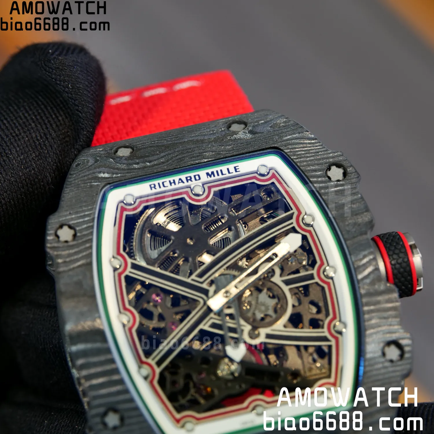 RICHARD MILLE RM67-02 Black NTPT Best Edition Italy Dial on Blue Nylon strap CRMA7 Clone V10 99 500f6e90934ed59 阿默表行AmoWatch