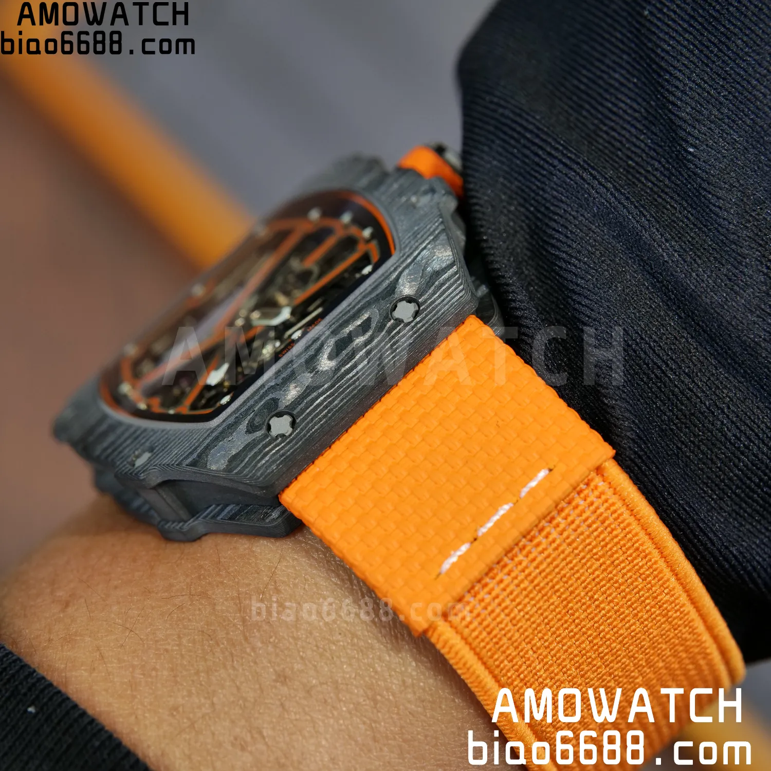 RICHARD MILLE RM67-02 Black NTPT Best Edition McLaren Dial on Orange Nylon strap CRMA7 Clone V10 109 547445ef7f8ddd1 阿默表行AmoWatch