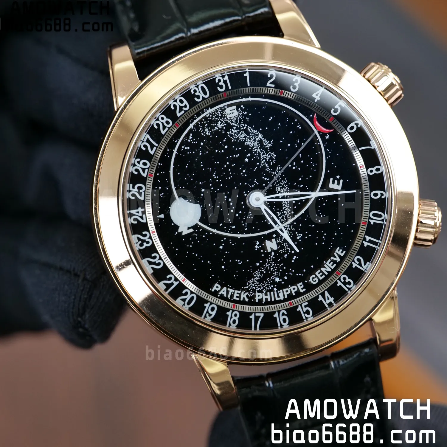 PP Grand Complications 6102P RG PPF 1:1 Best Edition Black Dial On Black Leather Strap Super Clone Asian 240 85 5477a98e9ef5ead AMO Watch