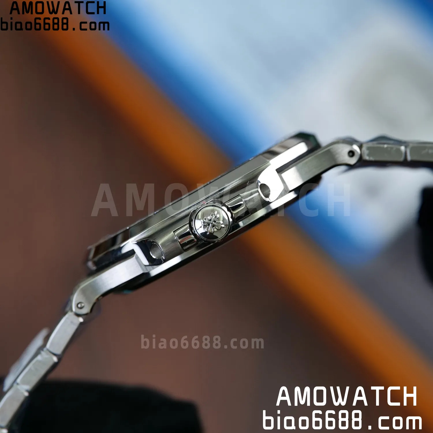 Custom Made Nautilus 5711/1A Mossanite bezel on SS Bracelet DD324 Super Clone V2 83 555ca159559c5ec 阿默表行AmoWatch
