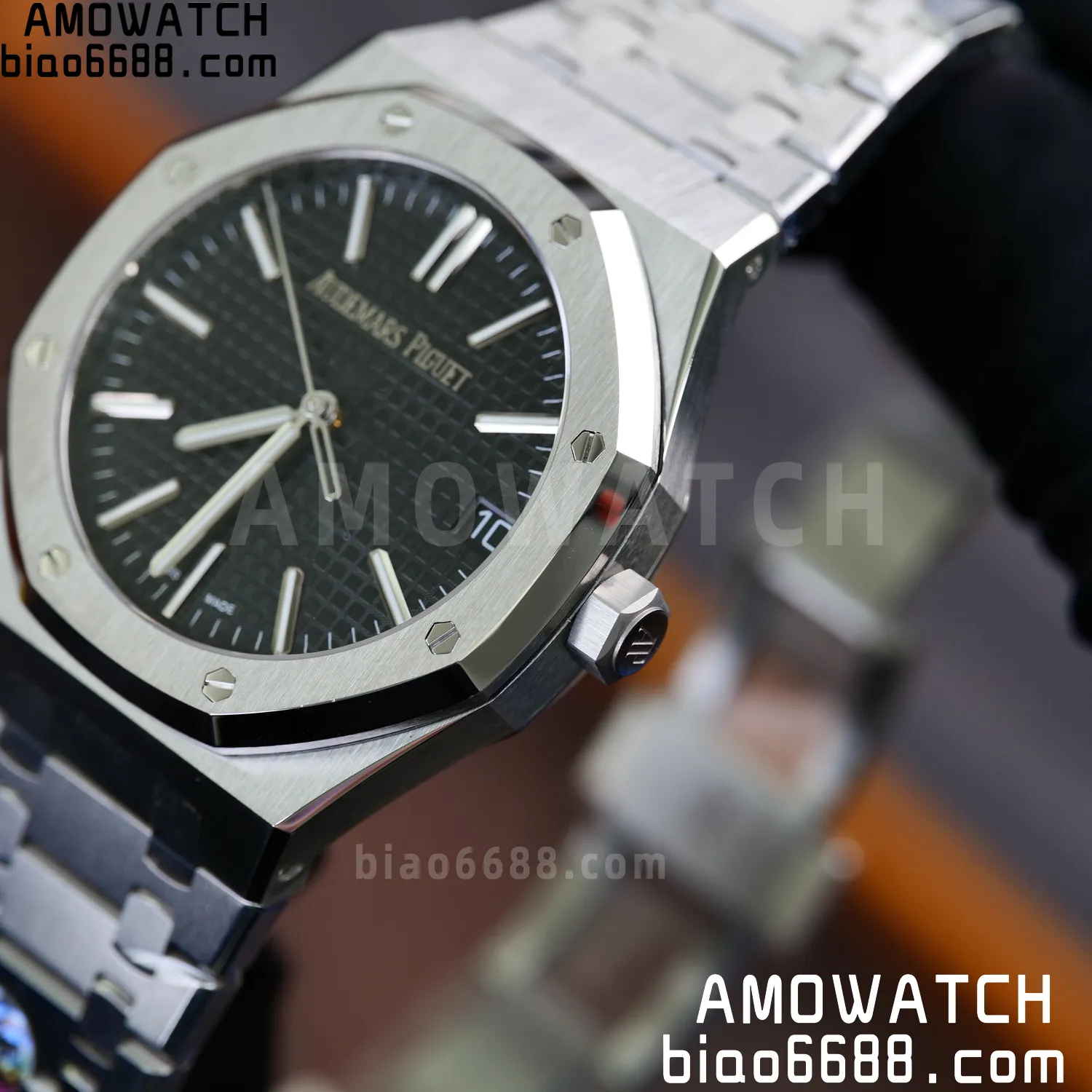 AP Royal Oak 41mm 15510ST SS APS Factory 1:1 Best Edition Black Dial on SS Bracelet SA4302 Super Clone (Free Sprung) 79 59b852b995ca93a 阿默表行AmoWatch