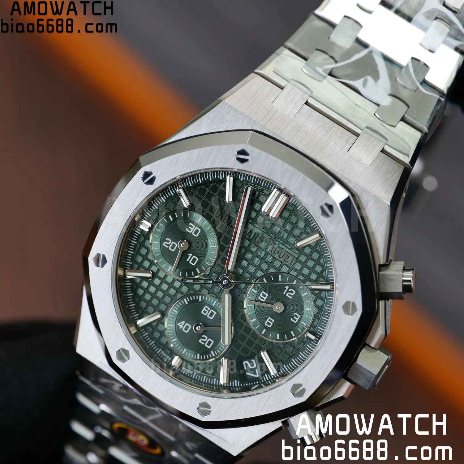 Royal Oak Chrono 26240 SS DDF 1:1 Best Edition Green Dial on SS Bracelet DD4401 Super Clone (50th Anniversary) 80 5d0d8c8a608dbf6 AMO Watch