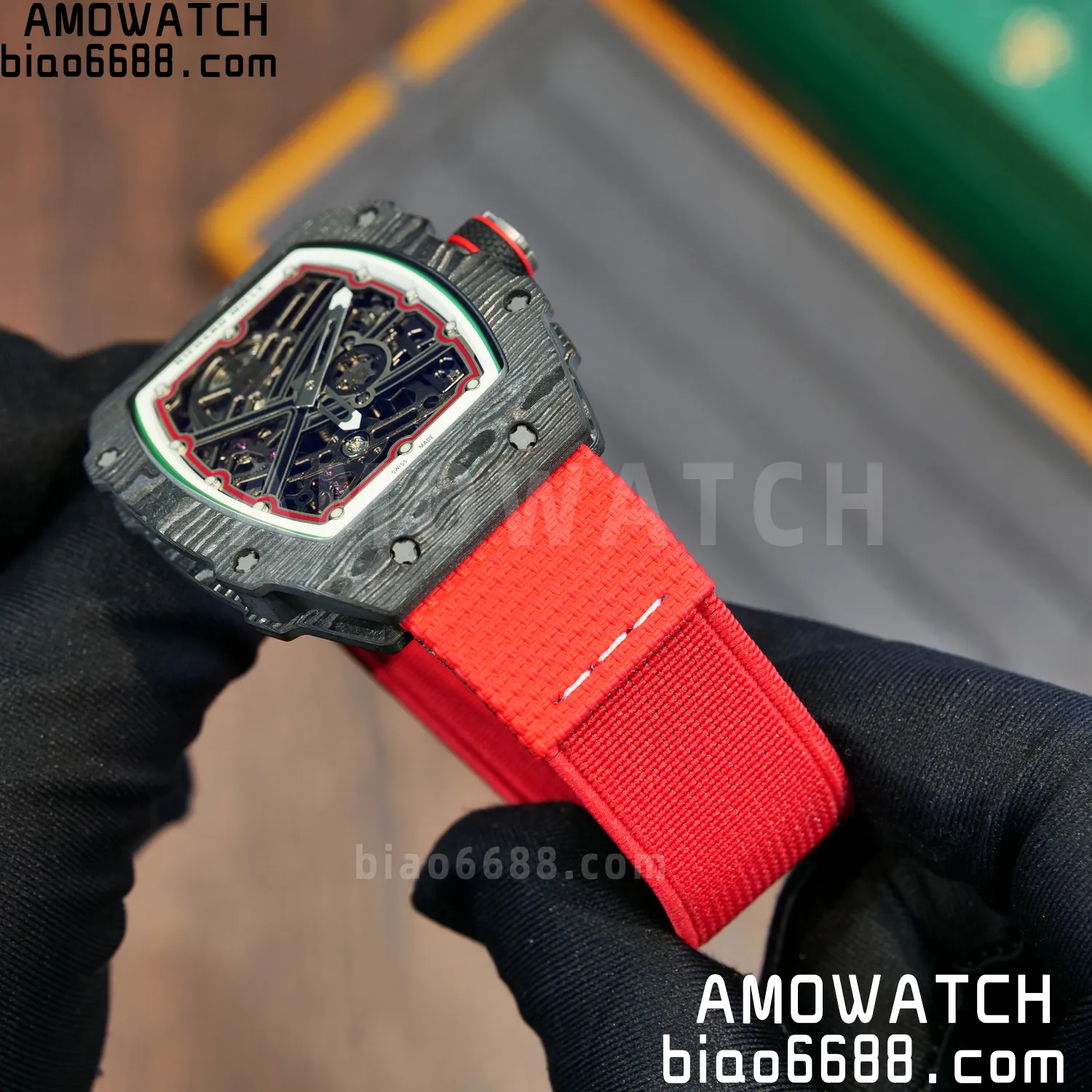 RICHARD MILLE RM67-02 Black NTPT Best Edition Italy Dial on Blue Nylon strap CRMA7 Clone V10 87 5e95700dbc1f785 阿默表行AmoWatch