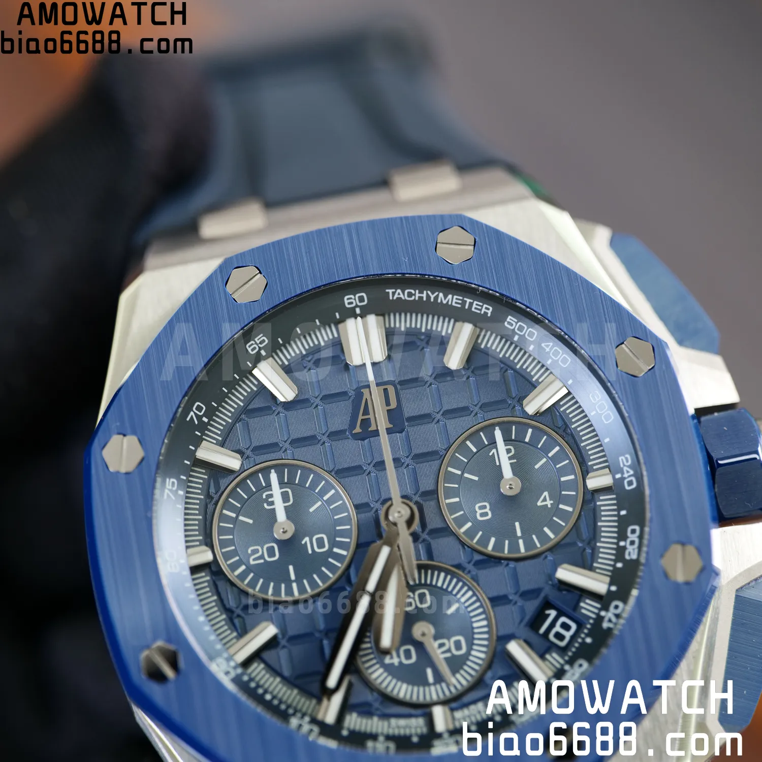 AP Royal Oak Offshore 43mm 26420so SS DDF 1:1 Best Edition Blue Dial on Blue Rubber Strap DD4401 Super Clone 80 65aba4bc8eaa268 AMO Watch