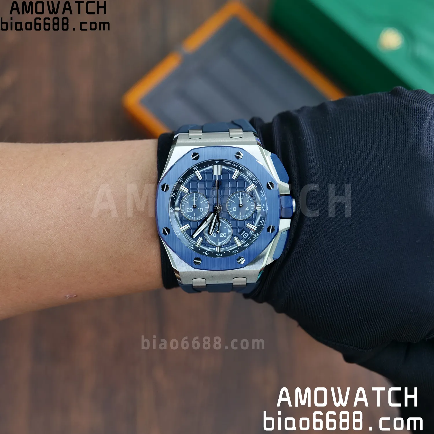AP Royal Oak Offshore 43mm 26420so SS DDF 1:1 Best Edition Blue Dial on Blue Rubber Strap DD4401 Super Clone 92 6b150d146088002 AMO Watch