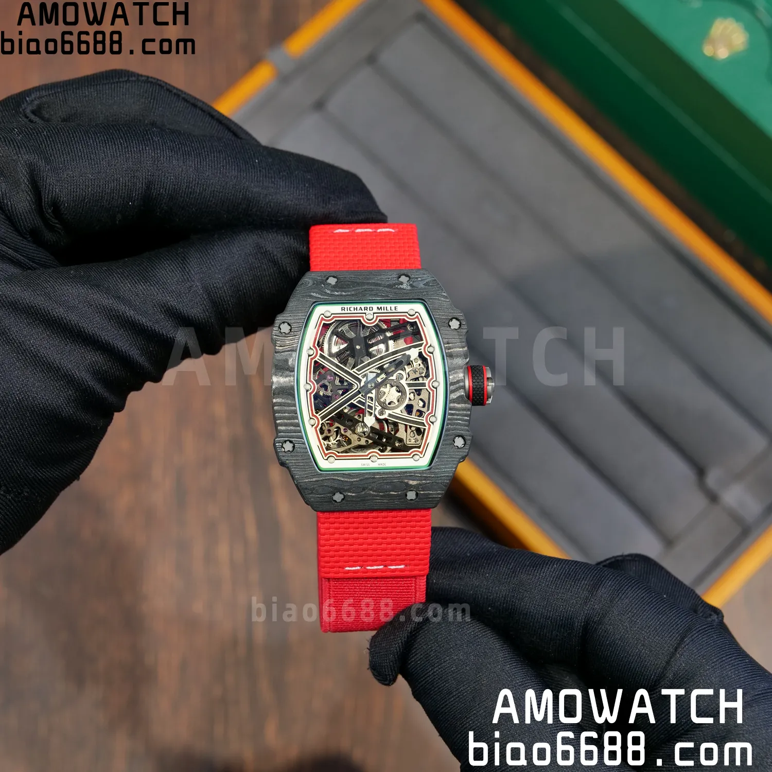 RICHARD MILLE RM67-02 Black NTPT Best Edition Italy Dial on Blue Nylon strap CRMA7 Clone V10 82 6b34a8aa6e00fd3 阿默表行AmoWatch