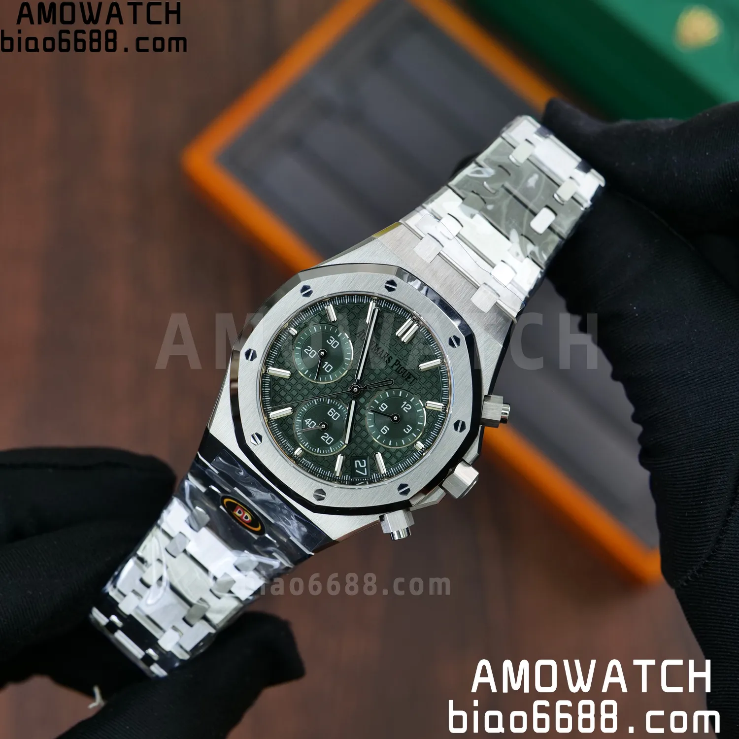 Royal Oak Chrono 26240 SS DDF 1:1 Best Edition Green Dial on SS Bracelet DD4401 Super Clone (50th Anniversary) 63 6b9531e2275eb38 AMO Watch