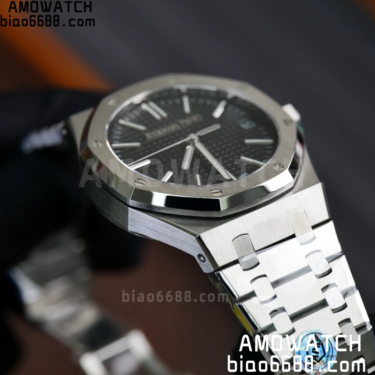 AP Royal Oak 41mm 15510ST SS APS Factory 1:1 Best Edition Black Dial on SS Bracelet SA4302 Super Clone (Free Sprung) 77 6c81705c6f5437d 阿默表行AmoWatch