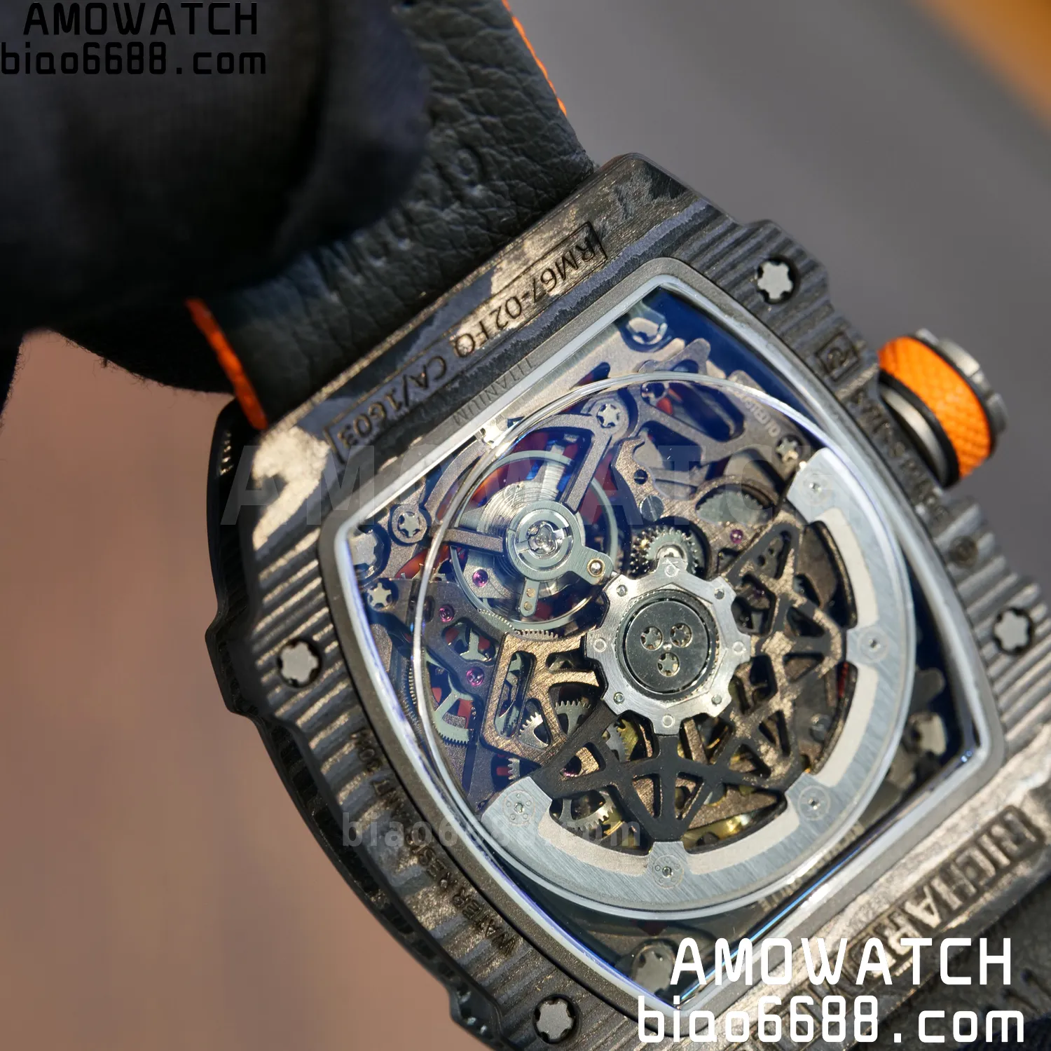 RICHARD MILLE RM67-02 Black NTPT Best Edition McLaren Dial on Orange Nylon strap CRMA7 Clone V10 103 6cbe538981170fb 阿默表行AmoWatch
