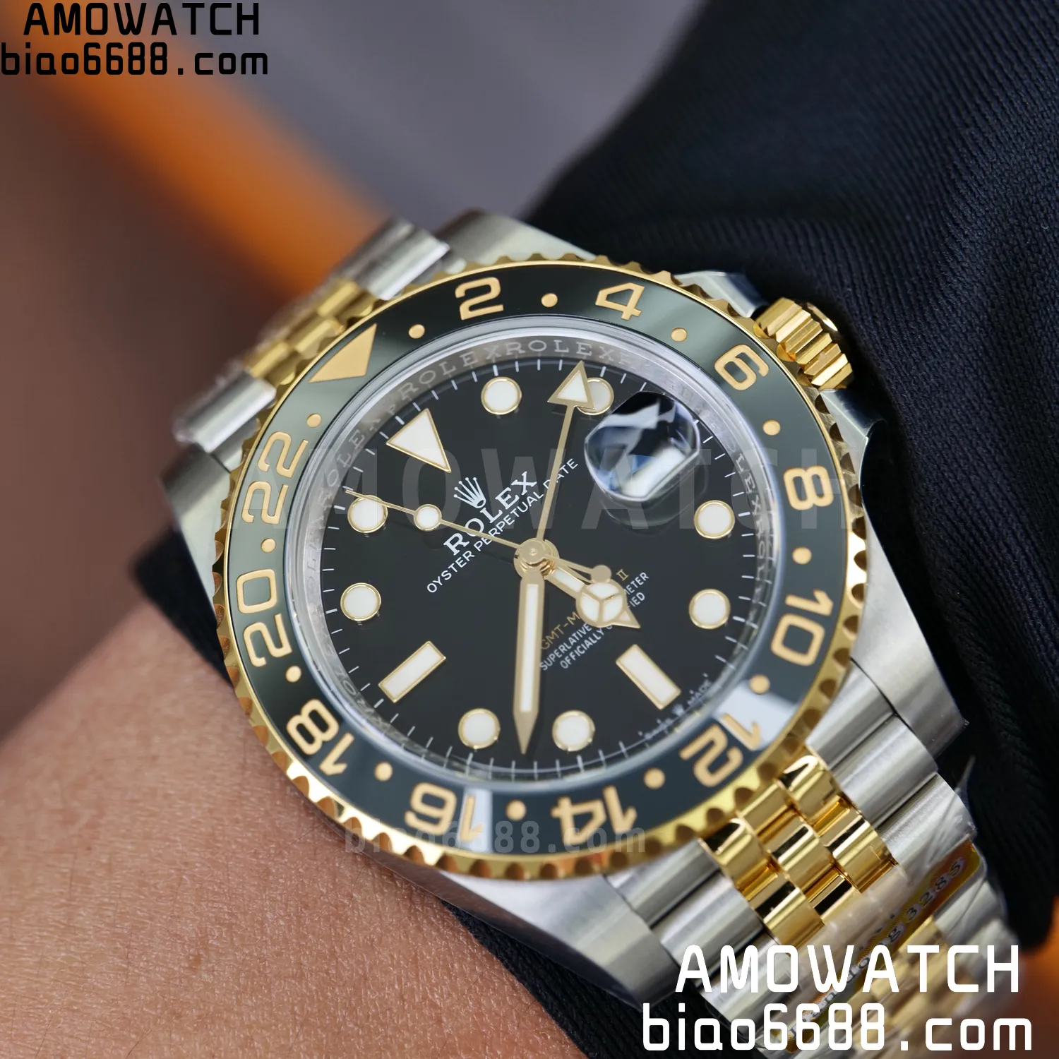 Rolex GMT-Master II 126713 GRNR ARF 1:1 Best Edition on Black Dial SS/YG Bracelet Super Clone DD3285 79 7462a5ad39e909e 阿默表行AmoWatch