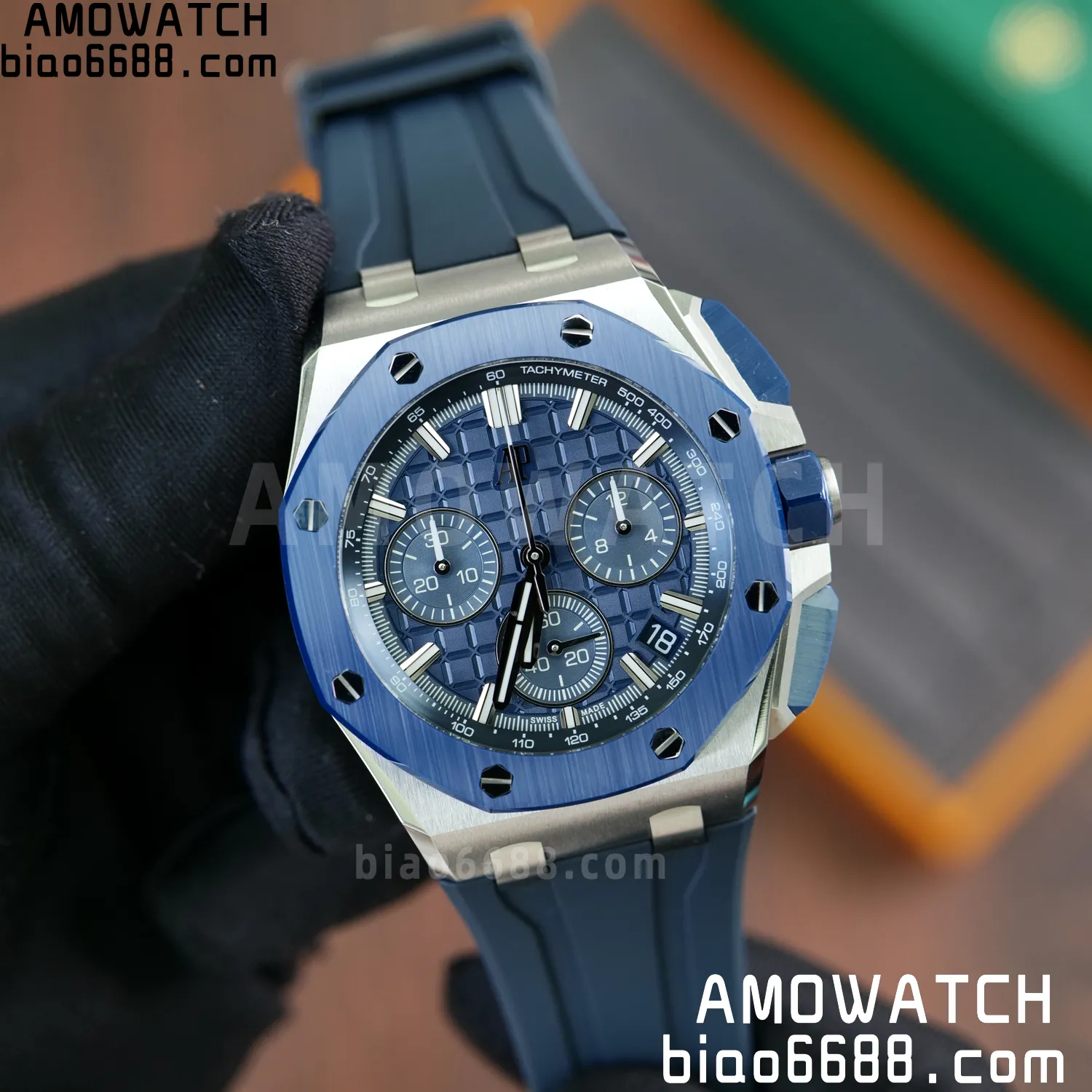 AP Royal Oak Offshore 43mm 26420so SS DDF 1:1 Best Edition Blue Dial on Blue Rubber Strap DD4401 Super Clone 65 76e79d157bde89b AMO Watch