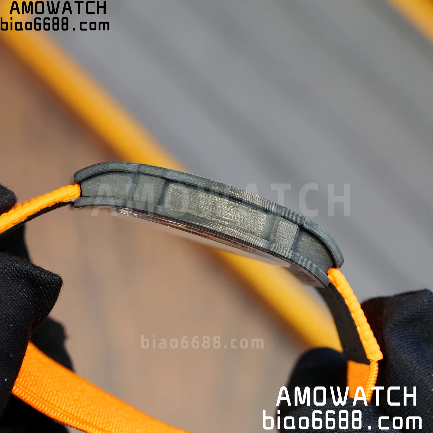RICHARD MILLE RM67-02 Black NTPT Best Edition McLaren Dial on Orange Nylon strap CRMA7 Clone V10 88 7a1e285c0fee279 阿默表行AmoWatch