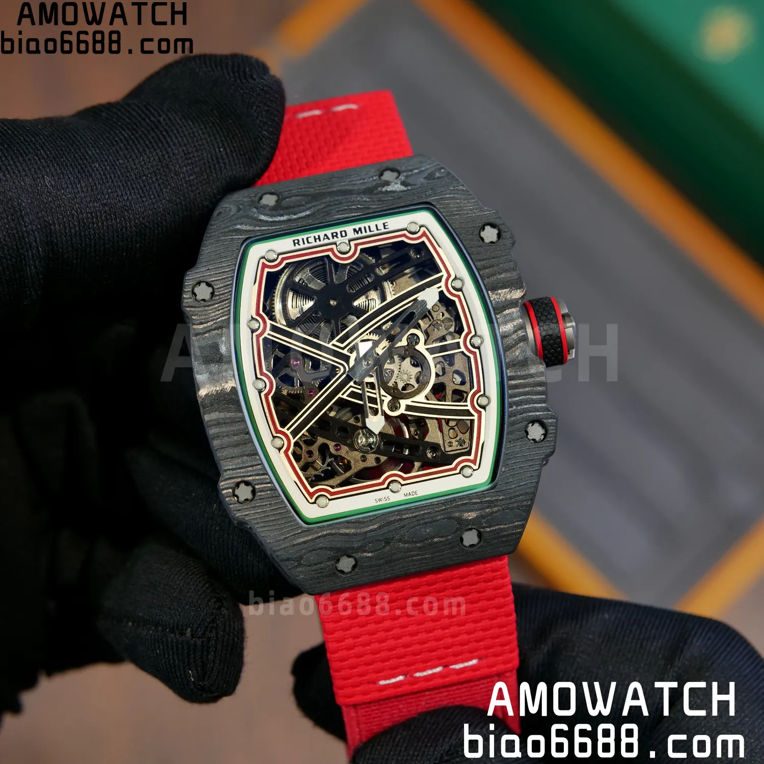 RICHARD MILLE RM67-02 Black NTPT Best Edition Italy Dial on Blue Nylon strap CRMA7 Clone V10 84 7bb5e2d01e65cfe 阿默表行AmoWatch
