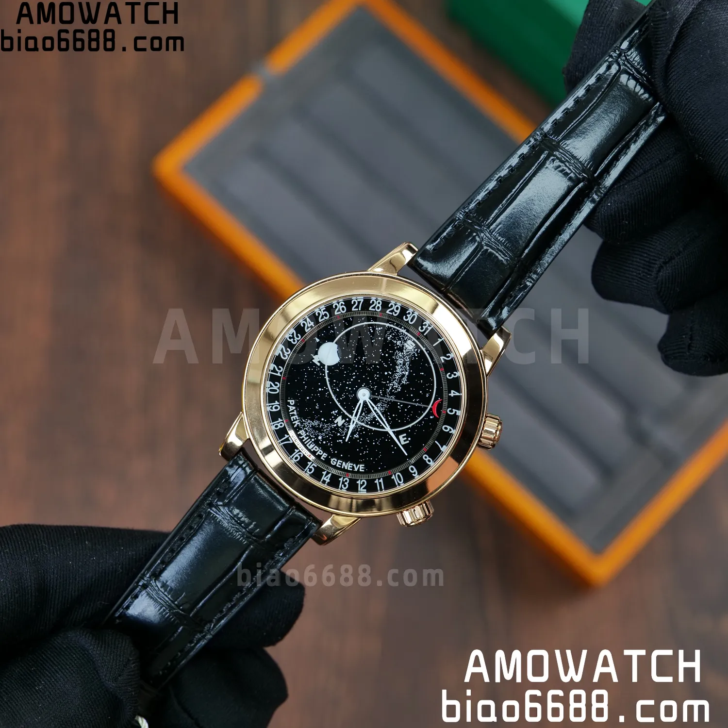 PP Grand Complications 6102P RG PPF 1:1 Best Edition Black Dial On Black Leather Strap Super Clone Asian 240 71 7e10db41a6ef760 AMO Watch