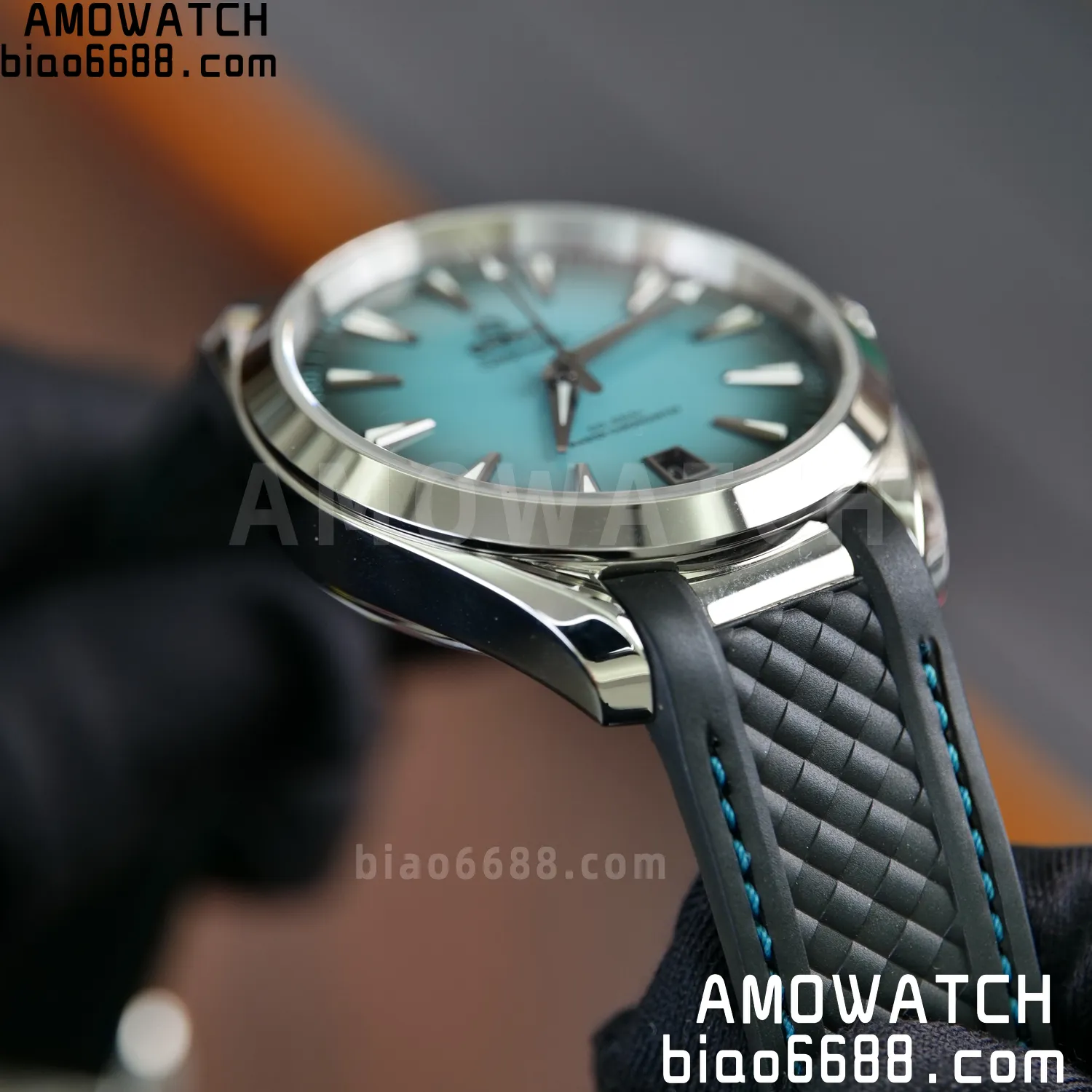 OMEGA Aqua Terra 150M 38mm VSF 1:1 Best Edition Turquoise Dial on Black Rubber Strap VS8800 Super Clone 62 7e38e95fd127908 AMO Watch