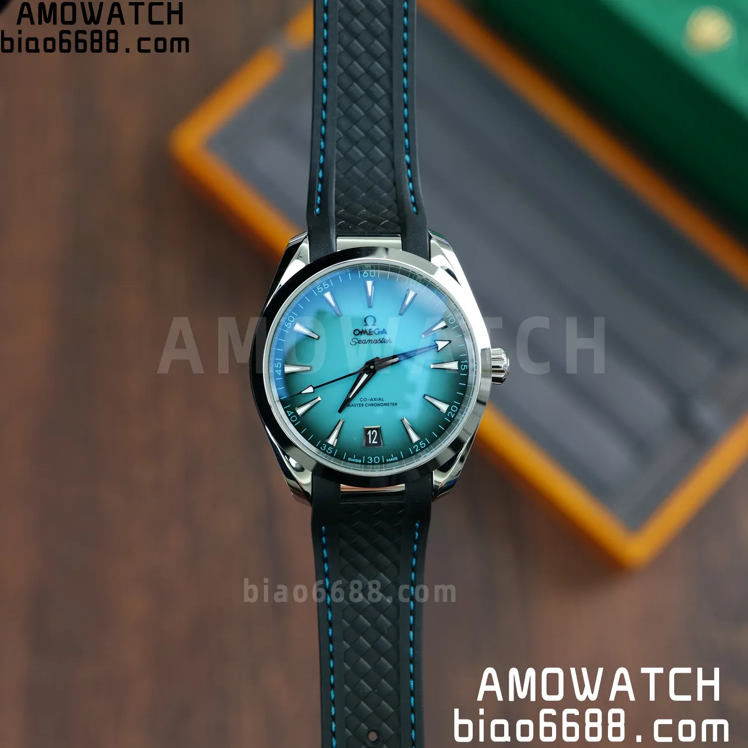 OMEGA Aqua Terra 150M 38mm VSF 1:1 Best Edition Turquoise Dial on Black Rubber Strap VS8800 Super Clone 59 7e68551ec3df4cb AMO Watch