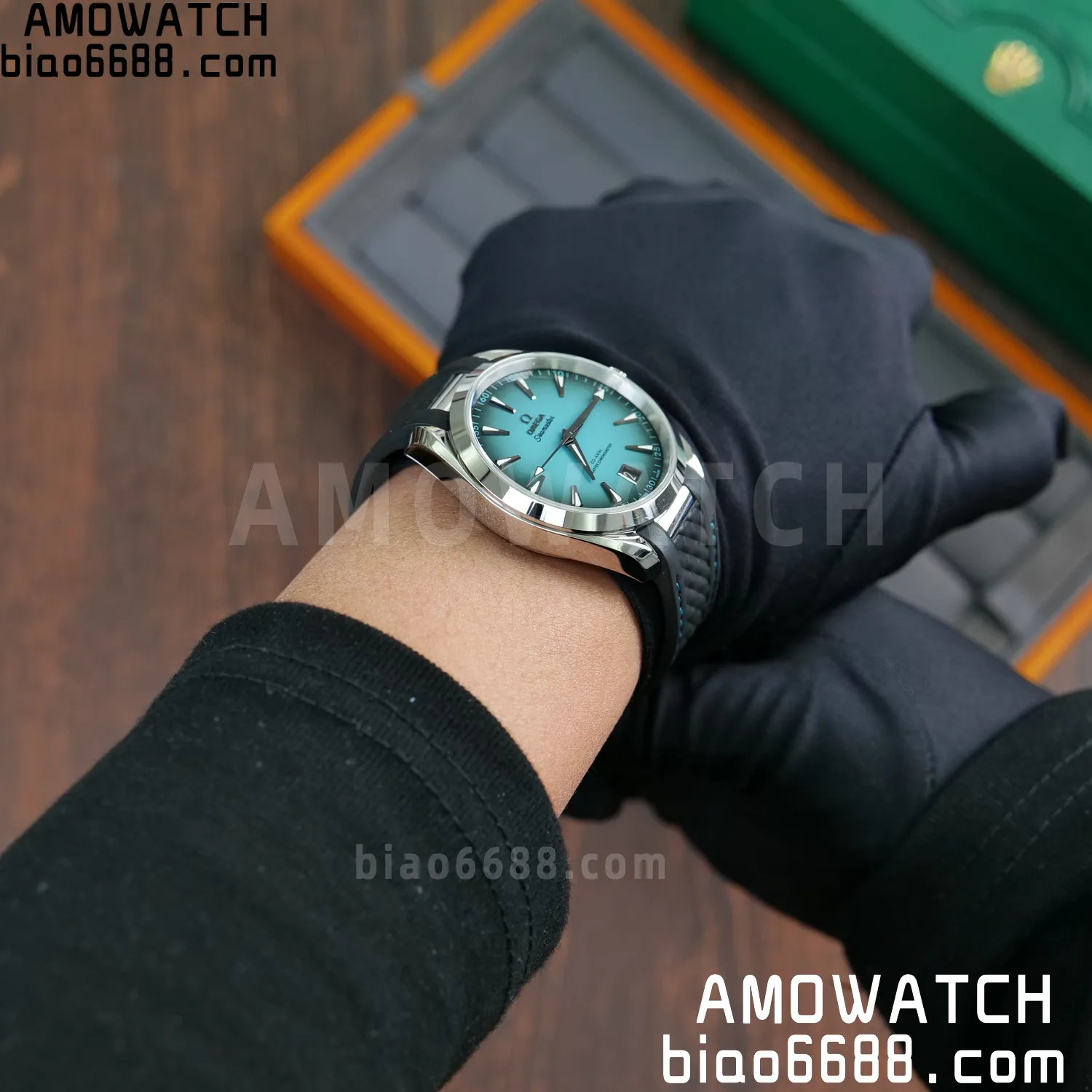 OMEGA Aqua Terra 150M 38mm VSF 1:1 Best Edition Turquoise Dial on Black Rubber Strap VS8800 Super Clone 78 7f108ba45f997a5 AMO Watch