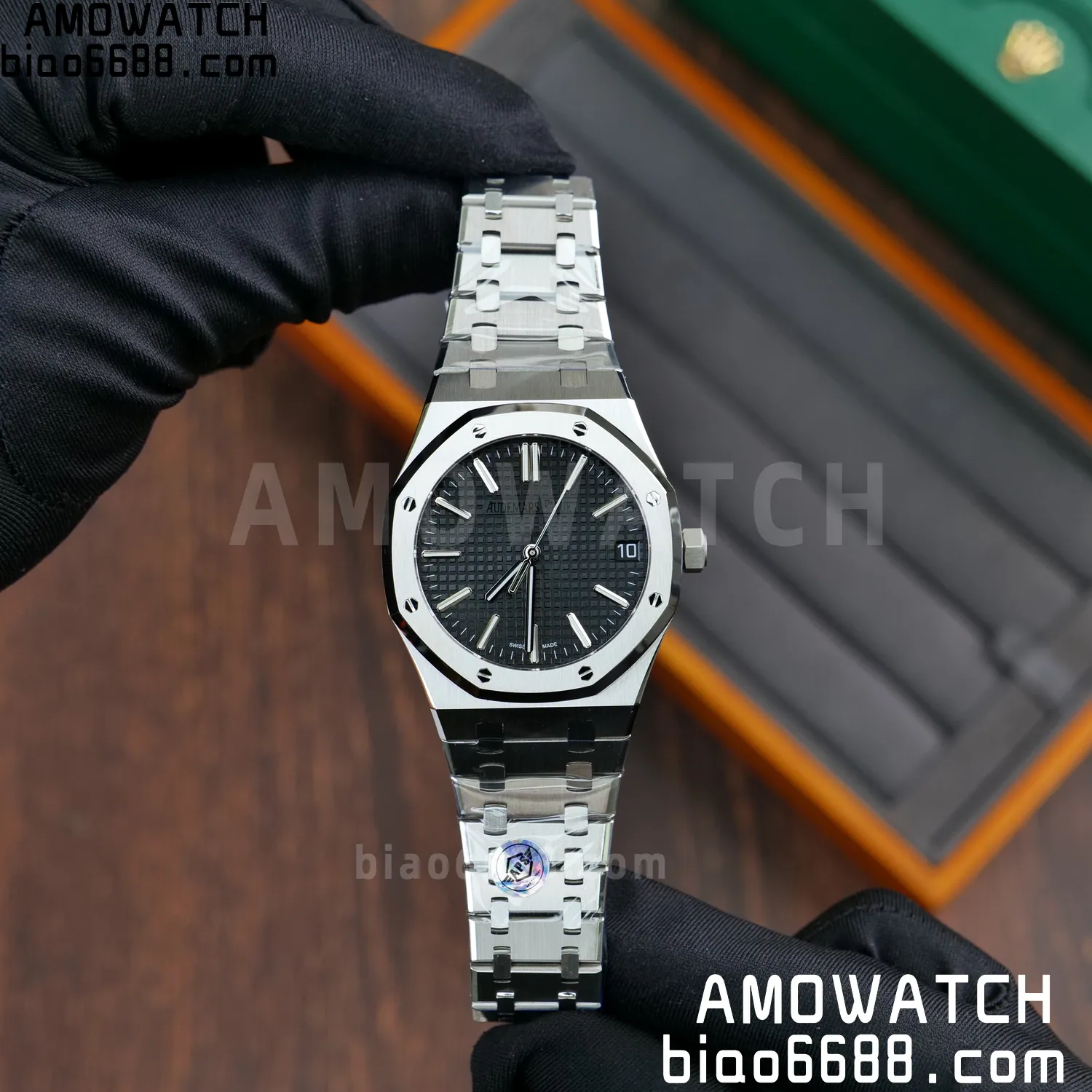 AP Royal Oak 41mm 15510ST SS APS Factory 1:1 Best Edition Black Dial on SS Bracelet SA4302 Super Clone (Free Sprung) 69 80494c88dfdef4f 阿默表行AmoWatch