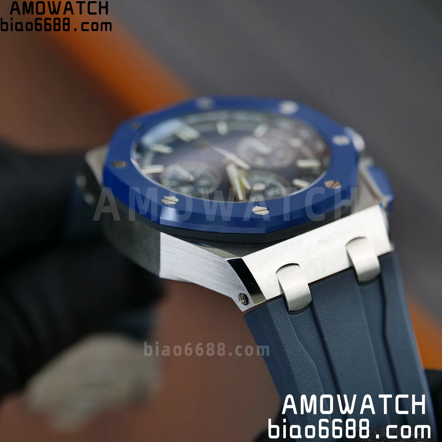 AP Royal Oak Offshore 43mm 26420so SS DDF 1:1 Best Edition Blue Dial on Blue Rubber Strap DD4401 Super Clone 72 80979b958d1b796 AMO Watch