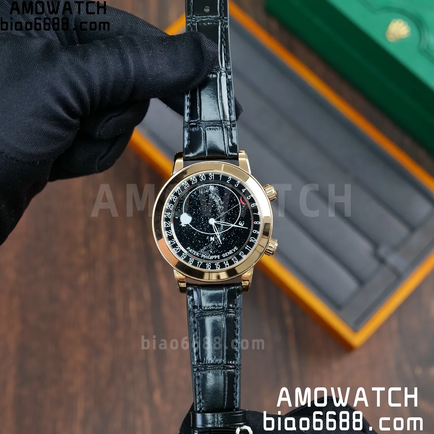 PP Grand Complications 6102P RG PPF 1:1 Best Edition Black Dial On Black Leather Strap Super Clone Asian 240 69 812135bffde6fff AMO Watch