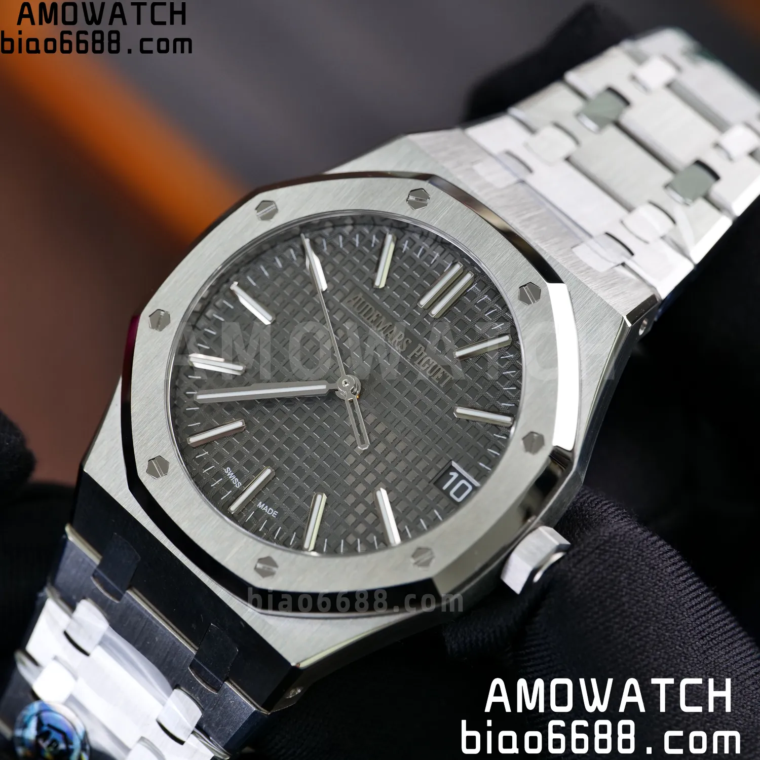 AP Royal Oak 41mm 15510ST SS APS Factory 1:1 Best Edition Black Dial on SS Bracelet SA4302 Super Clone (Free Sprung) 83 85b4249cdca271d 阿默表行AmoWatch