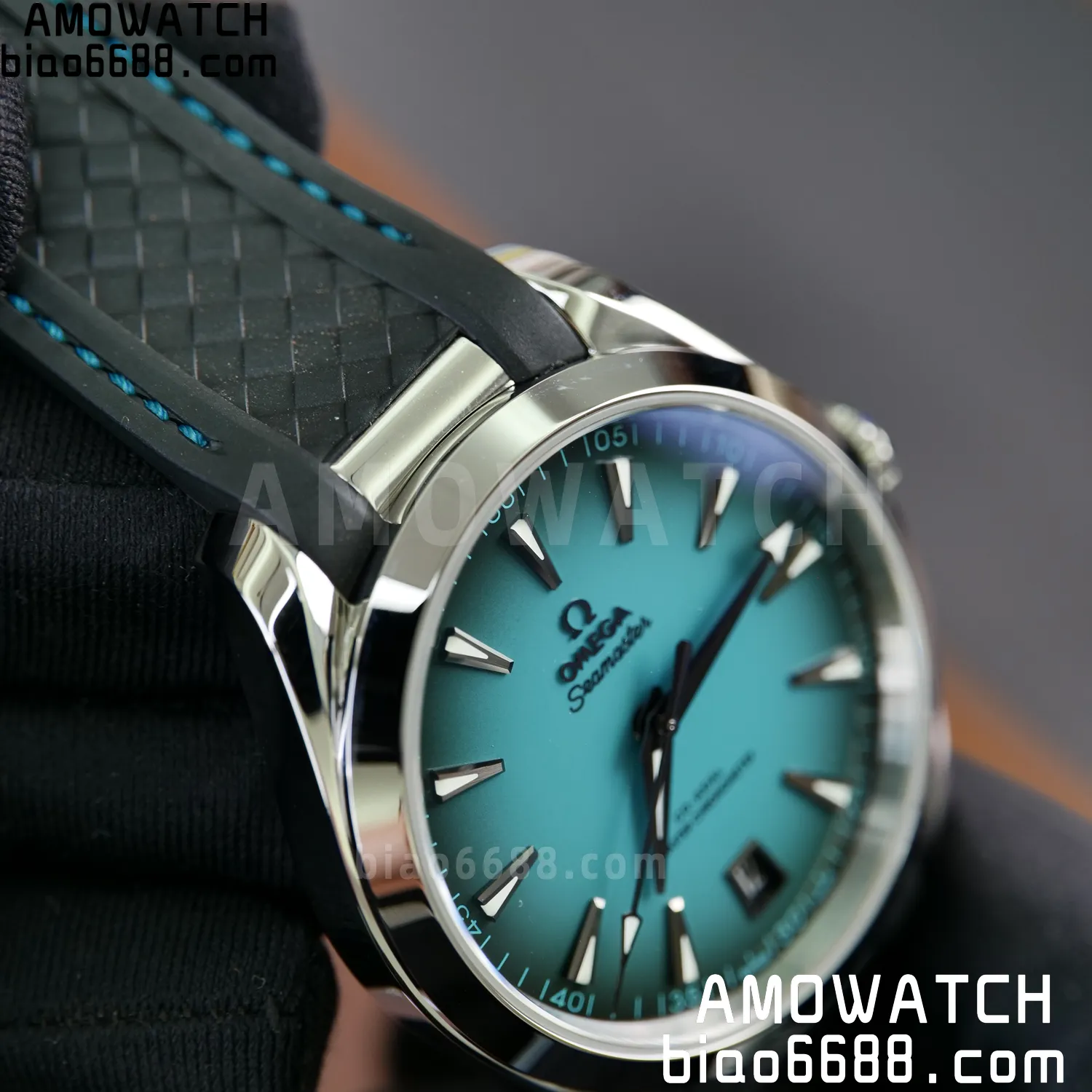 OMEGA Aqua Terra 150M 38mm VSF 1:1 Best Edition Turquoise Dial on Black Rubber Strap VS8800 Super Clone 67 89b9c4cc87a01e6 AMO Watch