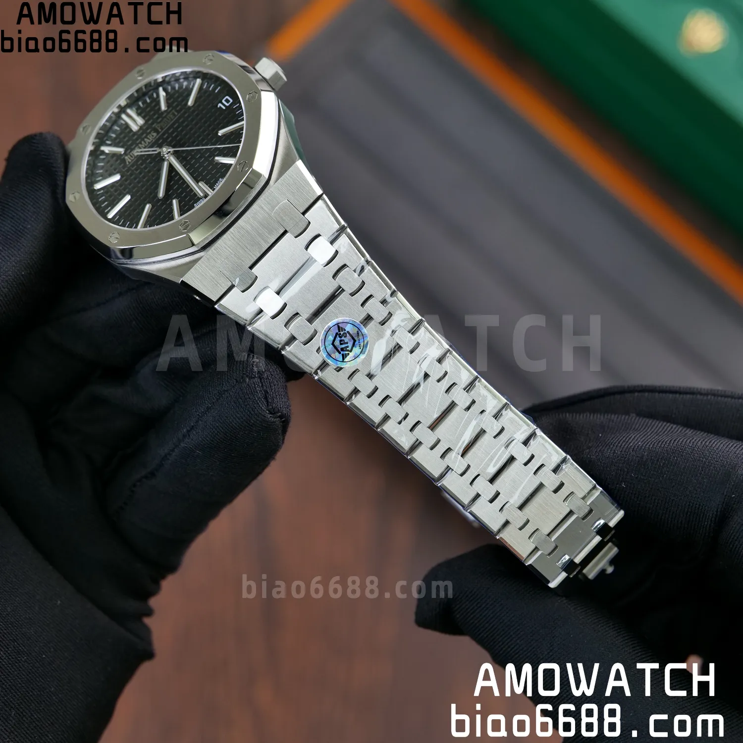 AP Royal Oak 41mm 15510ST SS APS Factory 1:1 Best Edition Black Dial on SS Bracelet SA4302 Super Clone (Free Sprung) 73 8ab8ff032856001 阿默表行AmoWatch