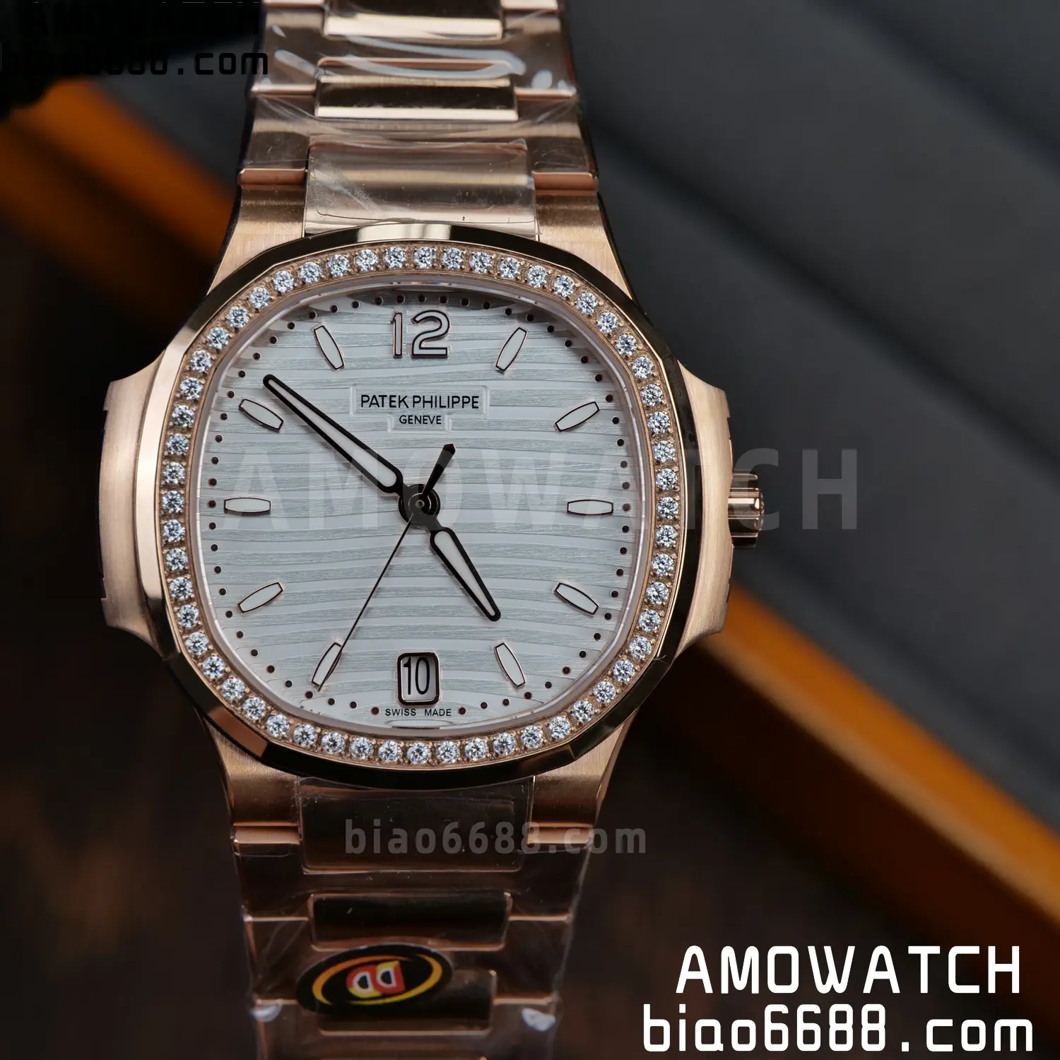 PP Nautilus 7118 RG Ladies DDF 1:1 Best Edition Silver Dial Diamonds Bezel on RG Bracelet DD324 Super Clone 74 8e73696dd9a9994 AMO Watch