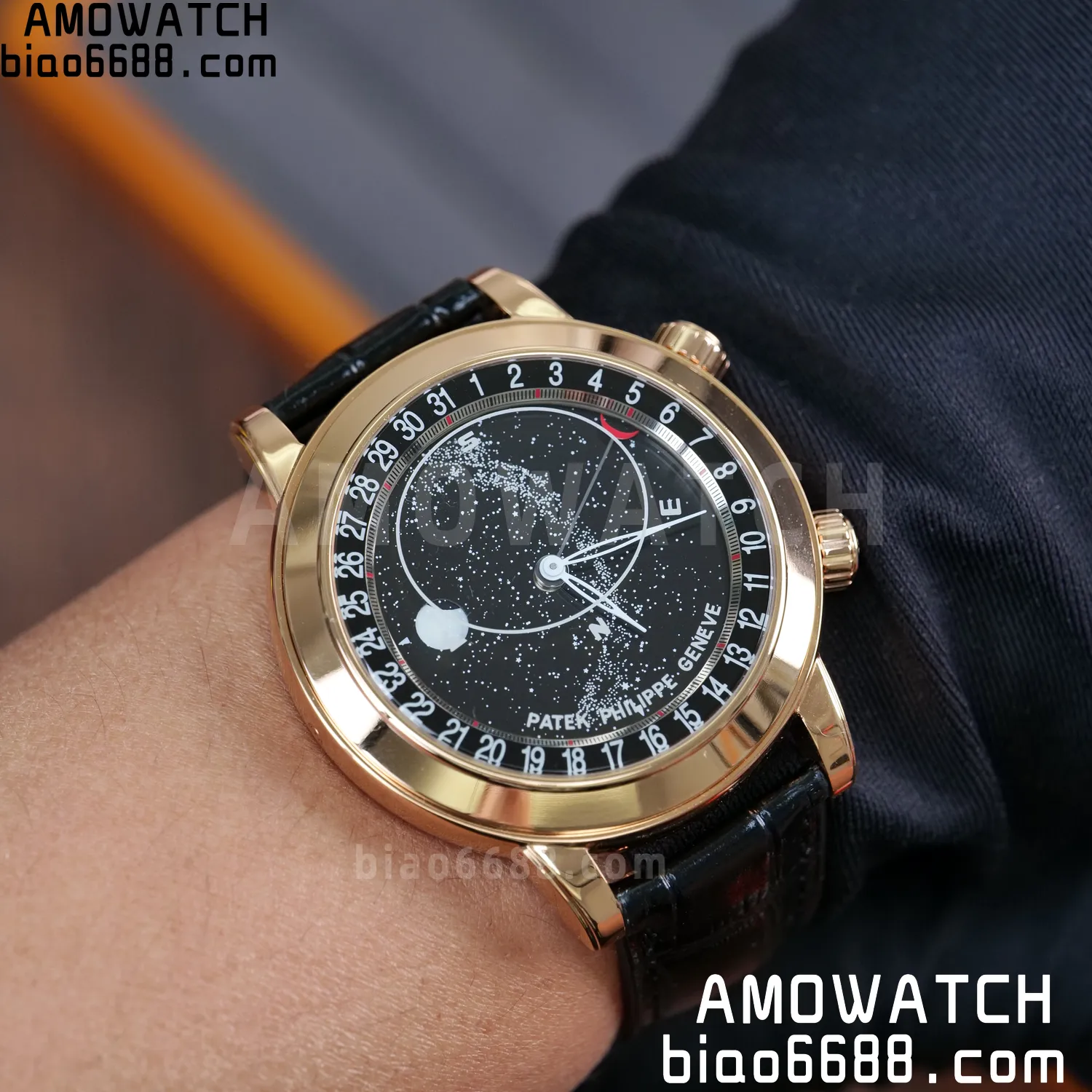 PP Grand Complications 6102P RG PPF 1:1 Best Edition Black Dial On Black Leather Strap Super Clone Asian 240 98 8f00f8e2dfd55c0 AMO Watch