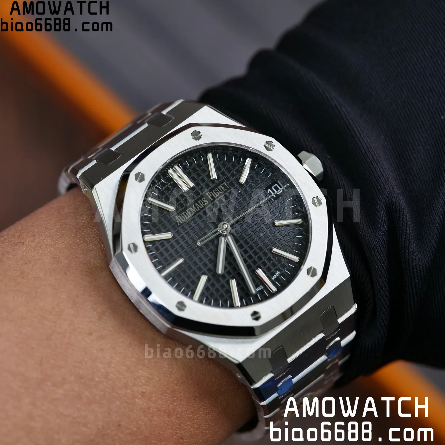 AP Royal Oak 41mm 15510ST SS APS Factory 1:1 Best Edition Black Dial on SS Bracelet SA4302 Super Clone (Free Sprung) 97 919f654404a1491 阿默表行AmoWatch