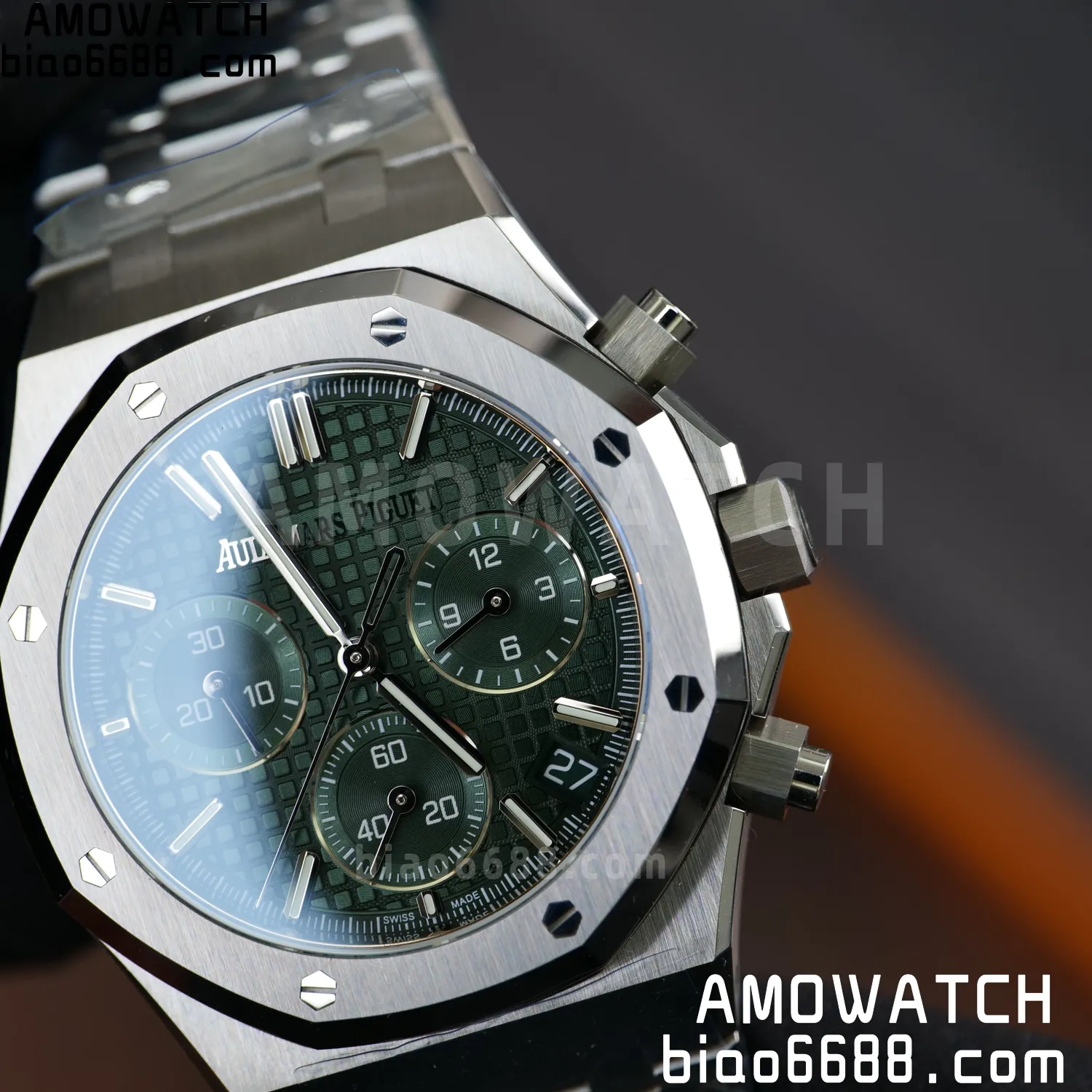 Royal Oak Chrono 26240 SS DDF 1:1 Best Edition Green Dial on SS Bracelet DD4401 Super Clone (50th Anniversary) 75 976f51c0fe85d84 AMO Watch