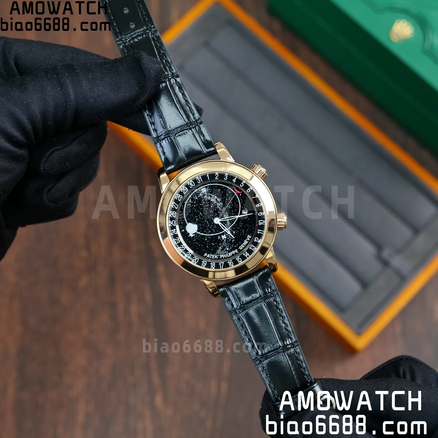 PP Grand Complications 6102P RG PPF 1:1 Best Edition Black Dial On Black Leather Strap Super Clone Asian 240 68 9928c65513678ee AMO Watch
