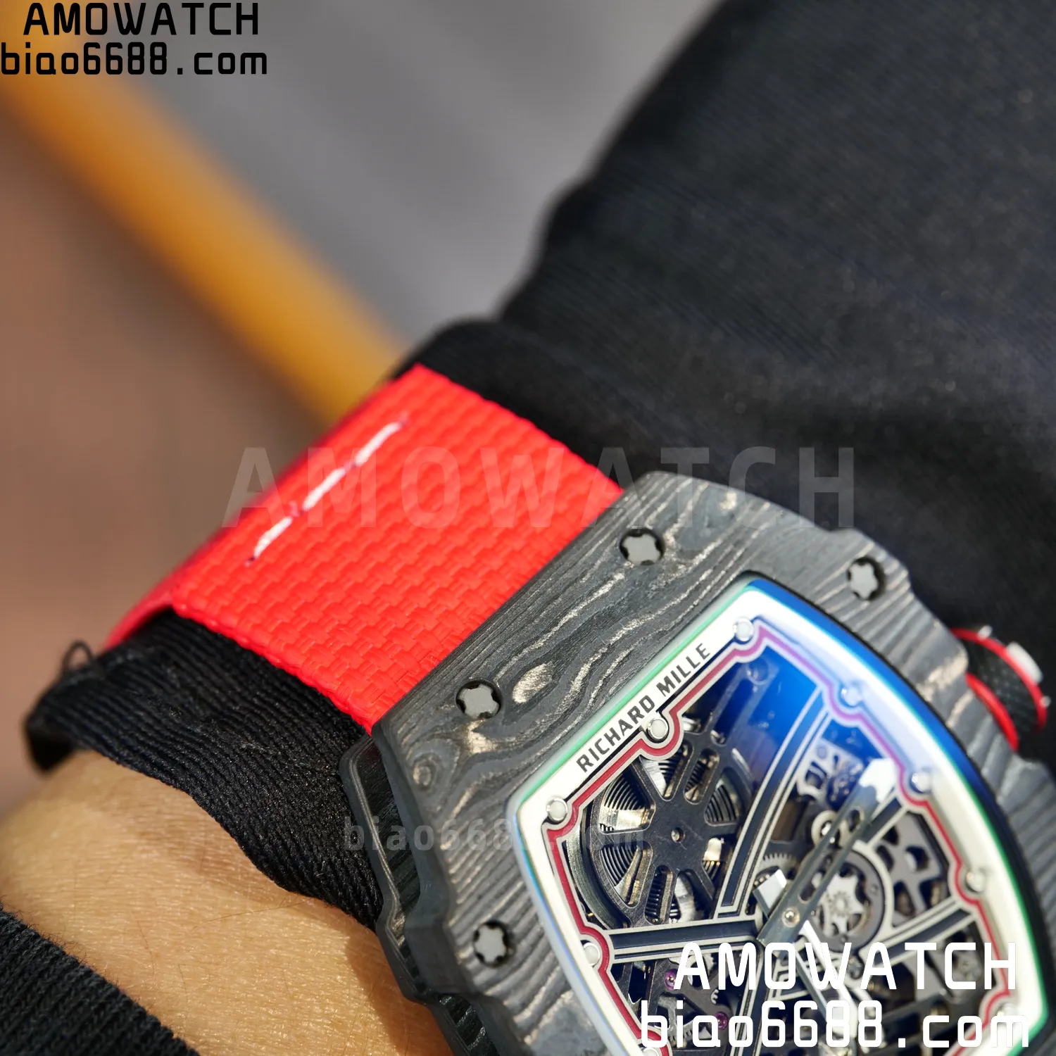RICHARD MILLE RM67-02 Black NTPT Best Edition Italy Dial on Blue Nylon strap CRMA7 Clone V10 116 9b951511b2f0cc8 阿默表行AmoWatch