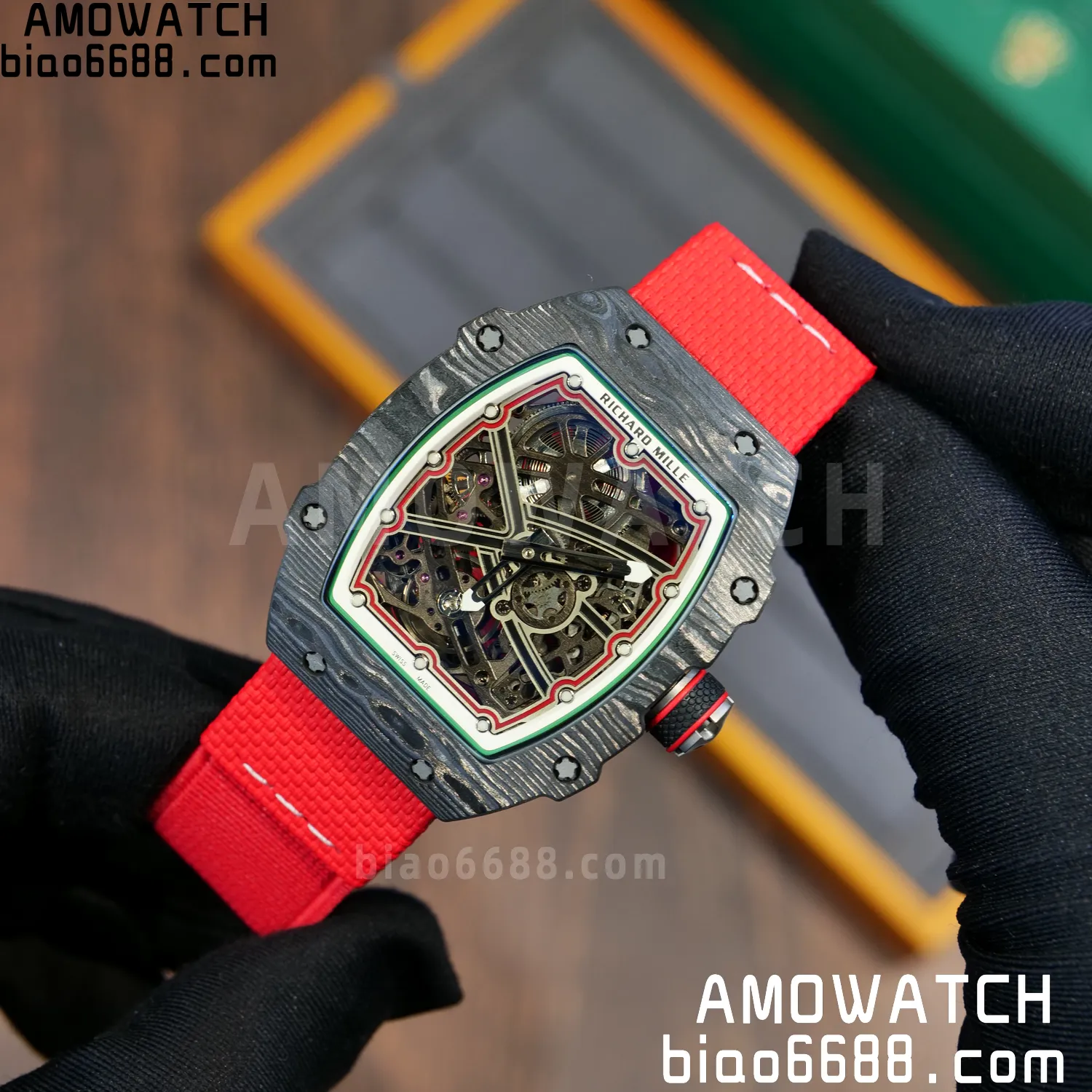 RICHARD MILLE RM67-02 Black NTPT Best Edition Italy Dial on Blue Nylon strap CRMA7 Clone V10 85 9fc43a09bc5306d 阿默表行AmoWatch