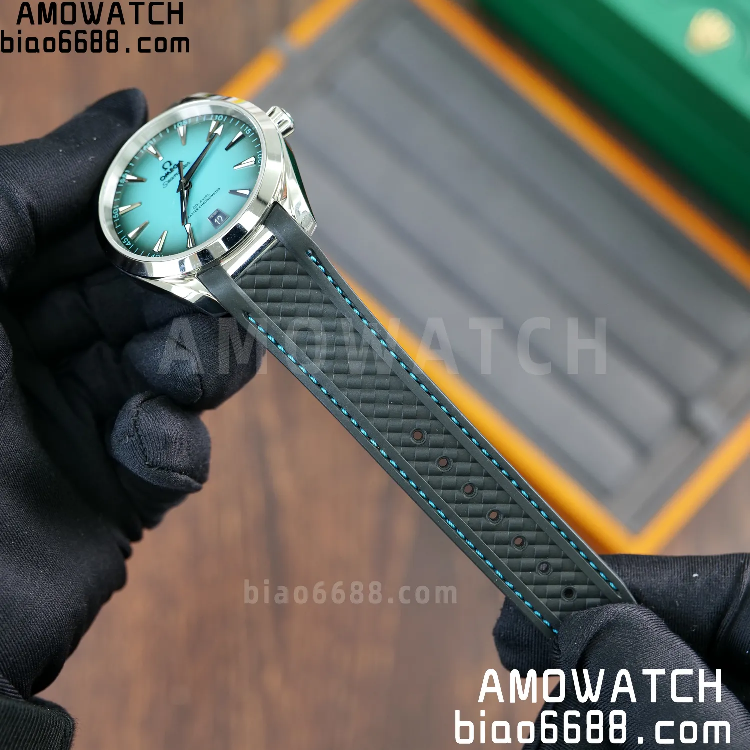 OMEGA Aqua Terra 150M 38mm VSF 1:1 Best Edition Turquoise Dial on Black Rubber Strap VS8800 Super Clone 58 a267fc86e919a08 AMO Watch