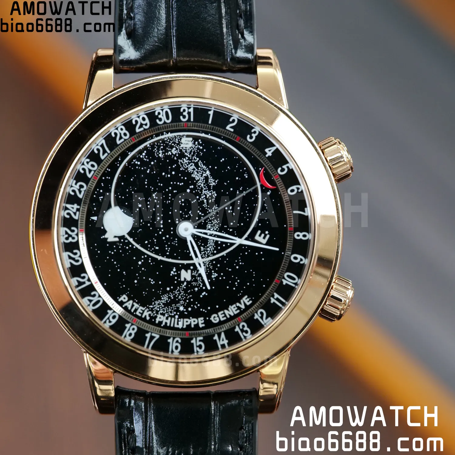PP Grand Complications 6102P RG PPF 1:1 Best Edition Black Dial On Black Leather Strap Super Clone Asian 240 75 a2d39d2070f26e4 AMO Watch
