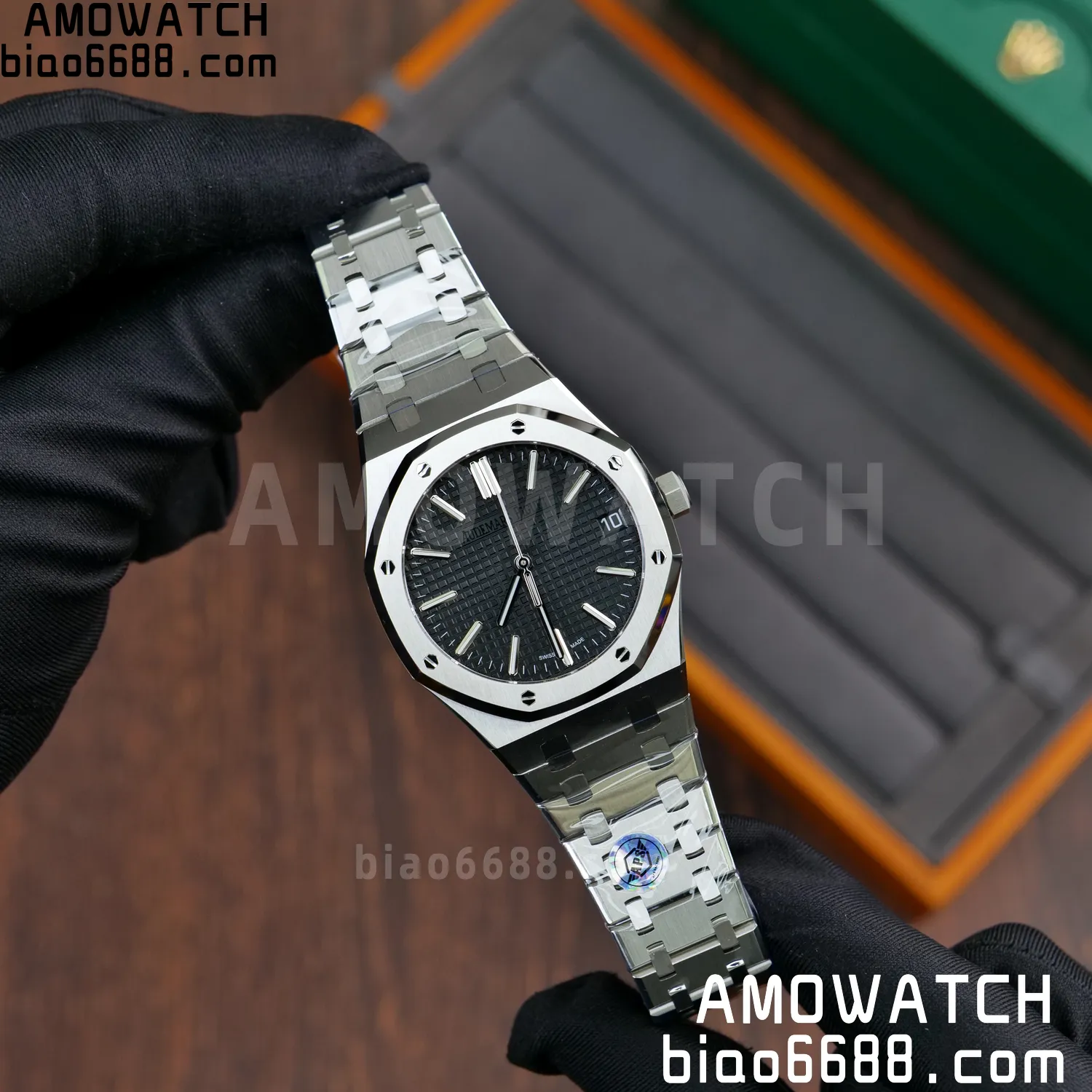 AP Royal Oak 41mm 15510ST SS APS Factory 1:1 Best Edition Black Dial on SS Bracelet SA4302 Super Clone (Free Sprung) 68 a4e13ebf654b019 阿默表行AmoWatch