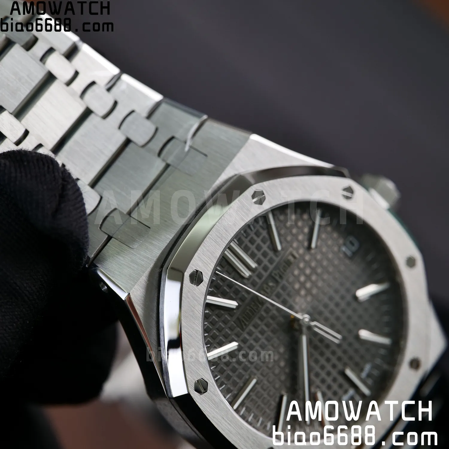 AP Royal Oak 41mm 15510ST SS APS Factory 1:1 Best Edition Black Dial on SS Bracelet SA4302 Super Clone (Free Sprung) 84 a8a689e25e12828 阿默表行AmoWatch
