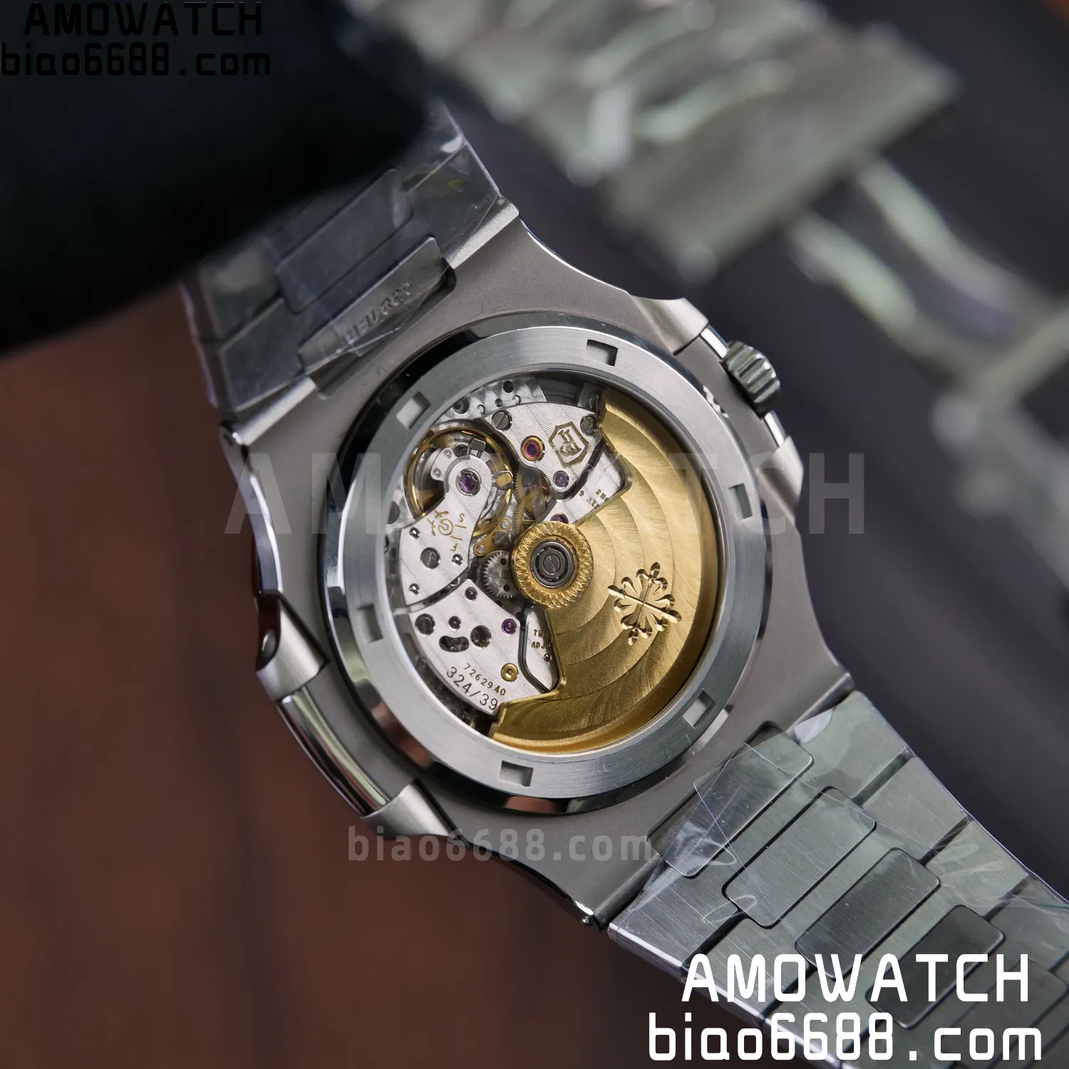 Custom Made Nautilus 5711/1A Mossanite bezel on SS Bracelet DD324 Super Clone V2 98 a95e135e0d4f2b3 阿默表行AmoWatch