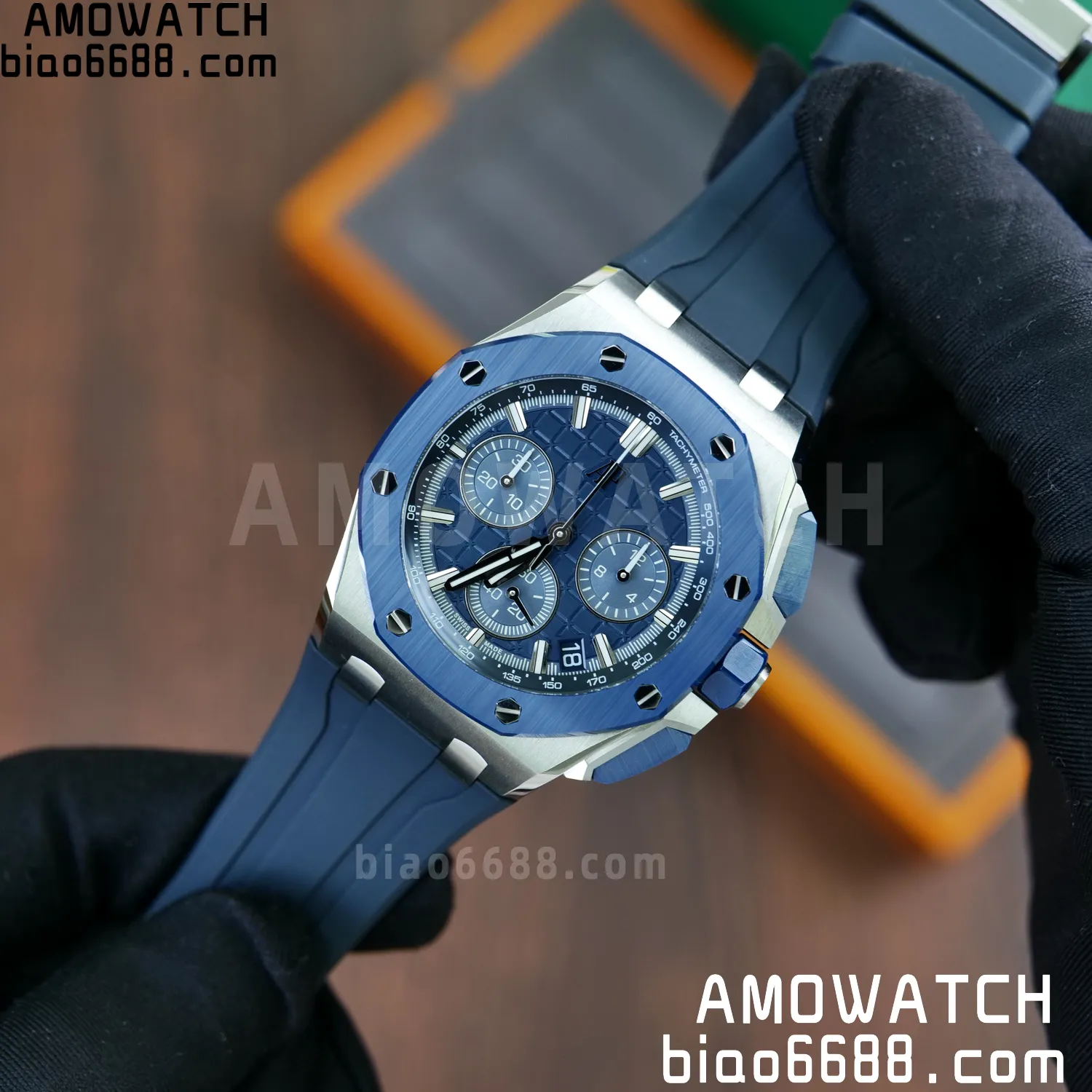 AP Royal Oak Offshore 43mm 26420so SS DDF 1:1 Best Edition Blue Dial on Blue Rubber Strap DD4401 Super Clone 66 aeef2fef29af7b5 AMO Watch