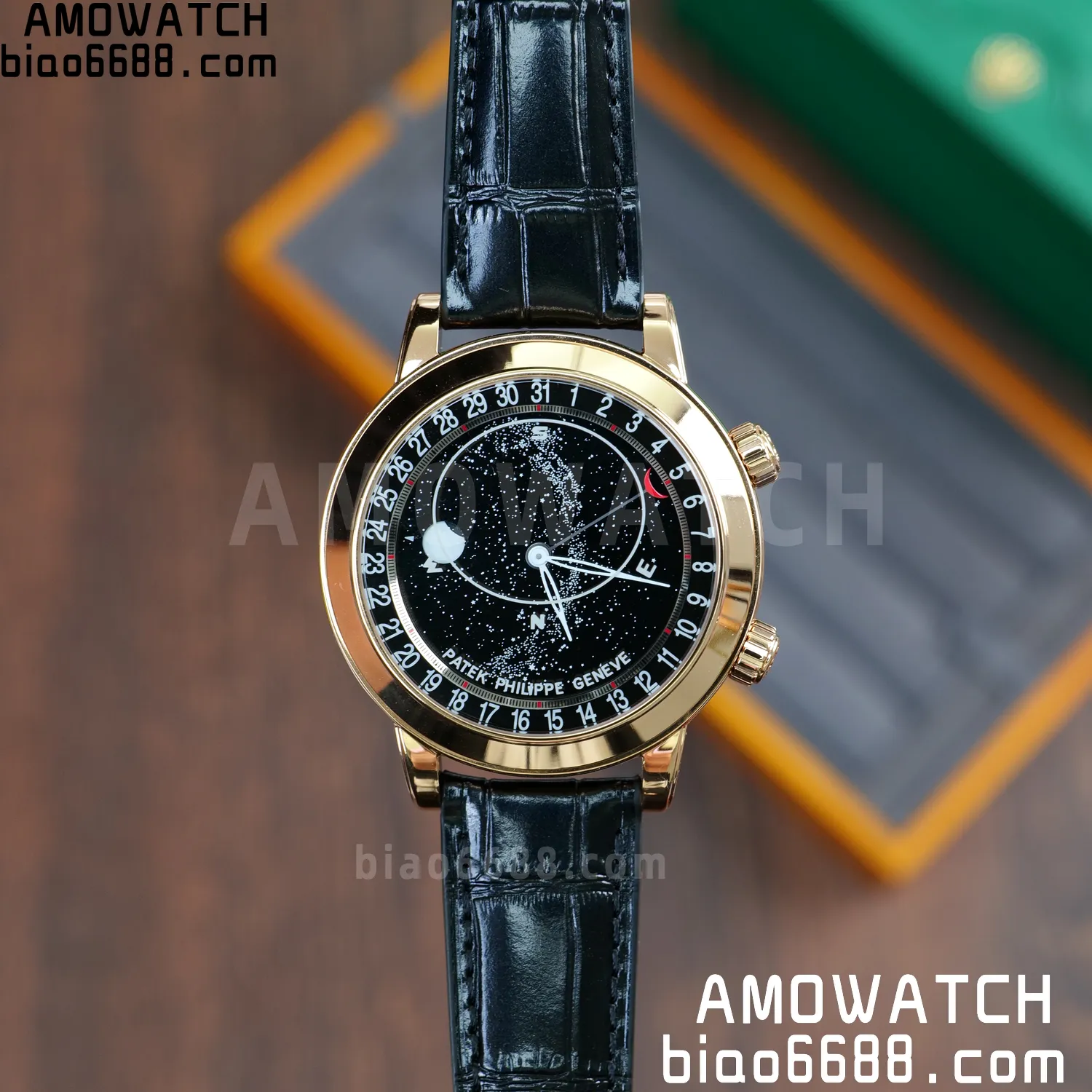 PP Grand Complications 6102P RG PPF 1:1 Best Edition Black Dial On Black Leather Strap Super Clone Asian 240 74 b1ae9322021e7b8 AMO Watch