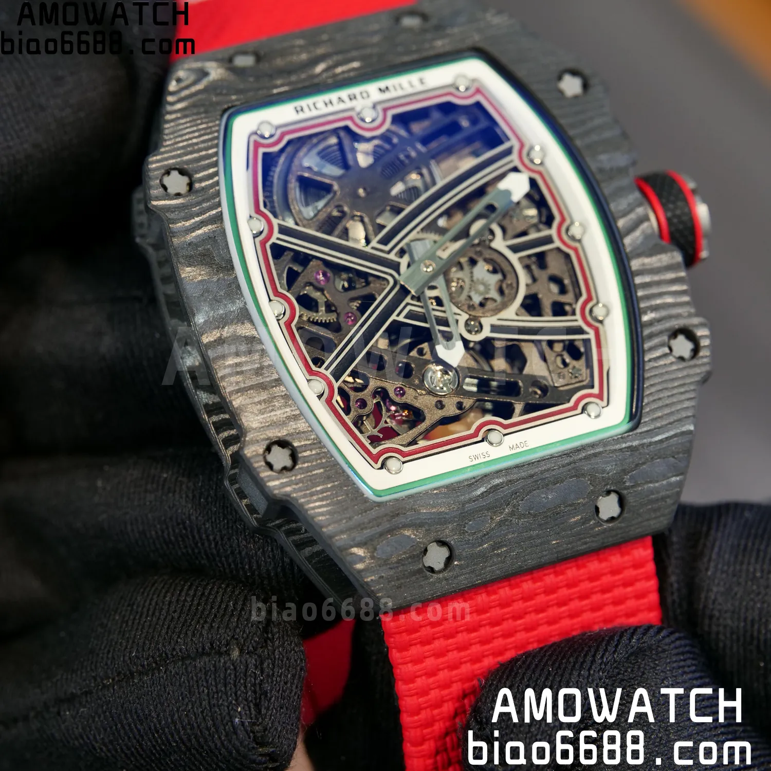 RICHARD MILLE RM67-02 Black NTPT Best Edition Italy Dial on Blue Nylon strap CRMA7 Clone V10 98 b2b2fa6dfb6df07 阿默表行AmoWatch