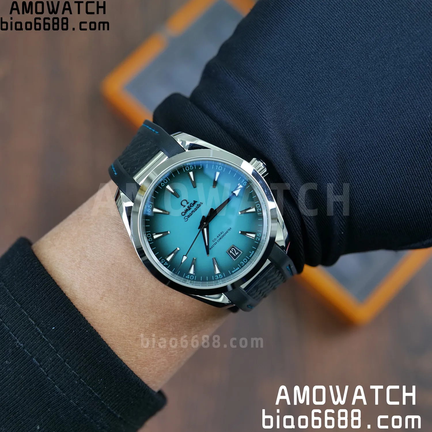 OMEGA Aqua Terra 150M 38mm VSF 1:1 Best Edition Turquoise Dial on Black Rubber Strap VS8800 Super Clone 77 b3ddc20d17bae2c AMO Watch