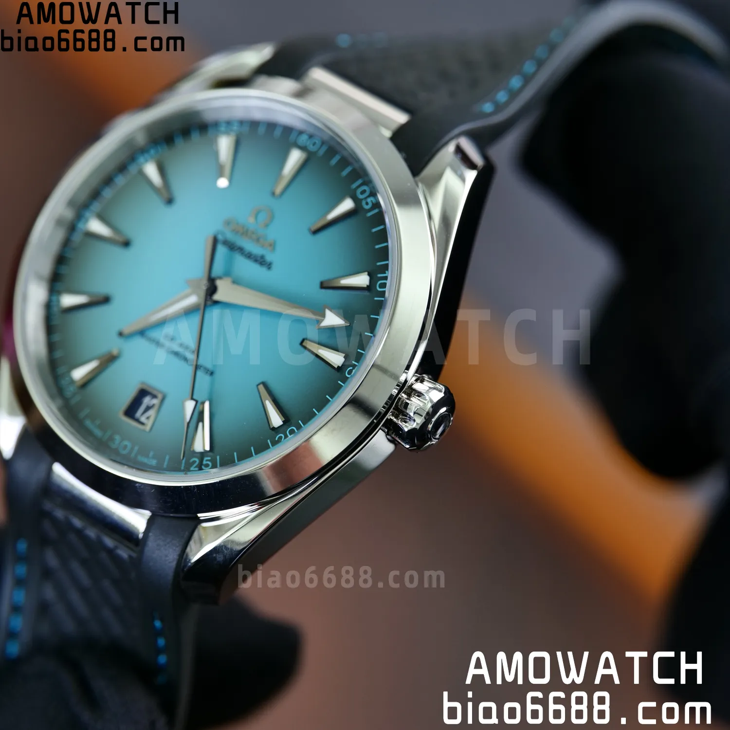 OMEGA Aqua Terra 150M 38mm VSF 1:1 Best Edition Turquoise Dial on Black Rubber Strap VS8800 Super Clone 64 b7922aafa97ae27 AMO Watch