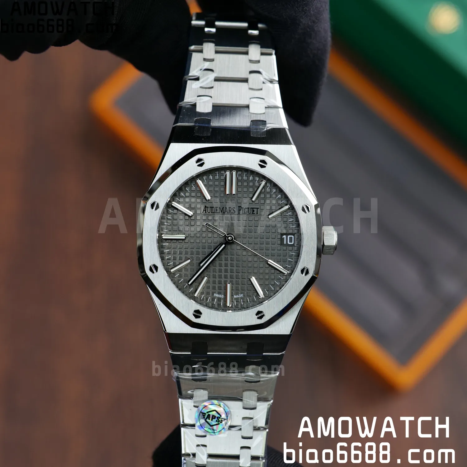 AP Royal Oak 41mm 15510ST SS APS Factory 1:1 Best Edition Black Dial on SS Bracelet SA4302 Super Clone (Free Sprung) 76 bc535055aff294f 阿默表行AmoWatch