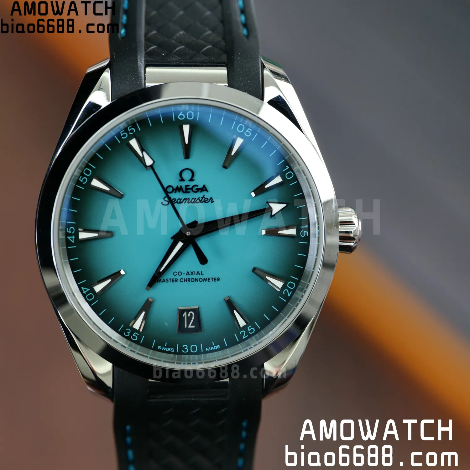 OMEGA Aqua Terra 150M 38mm VSF 1:1 Best Edition Turquoise Dial on Black Rubber Strap VS8800 Super Clone 60 bc808f232d86f98 AMO Watch